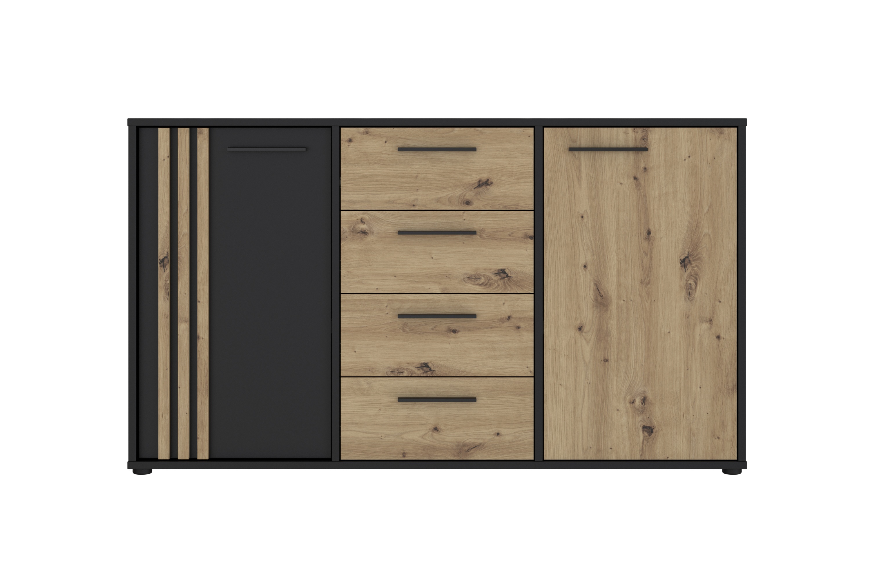 Sideboard, Black/Artisan Oak  - Floriss