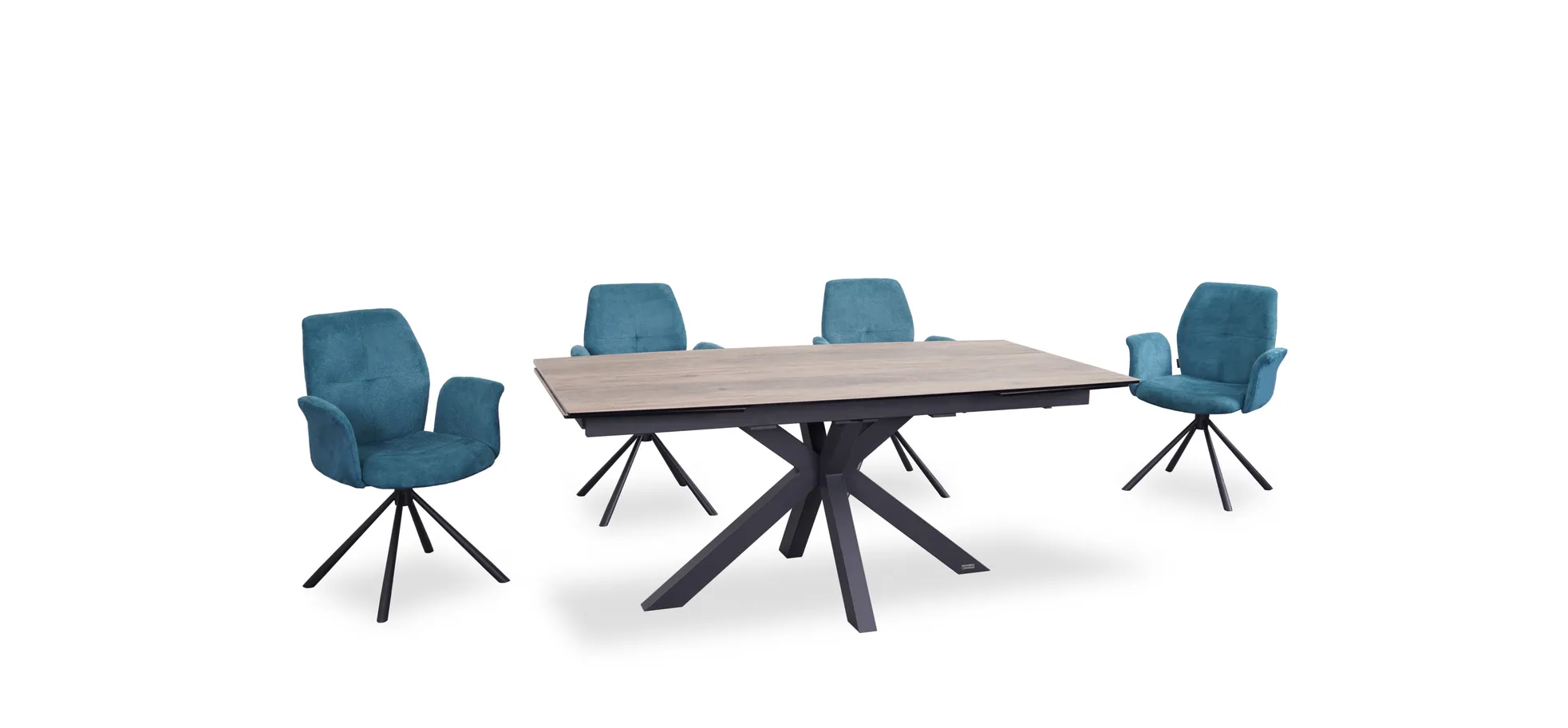 Esstisch, ausziehbar, Glaskeramik hellbraun - Melania