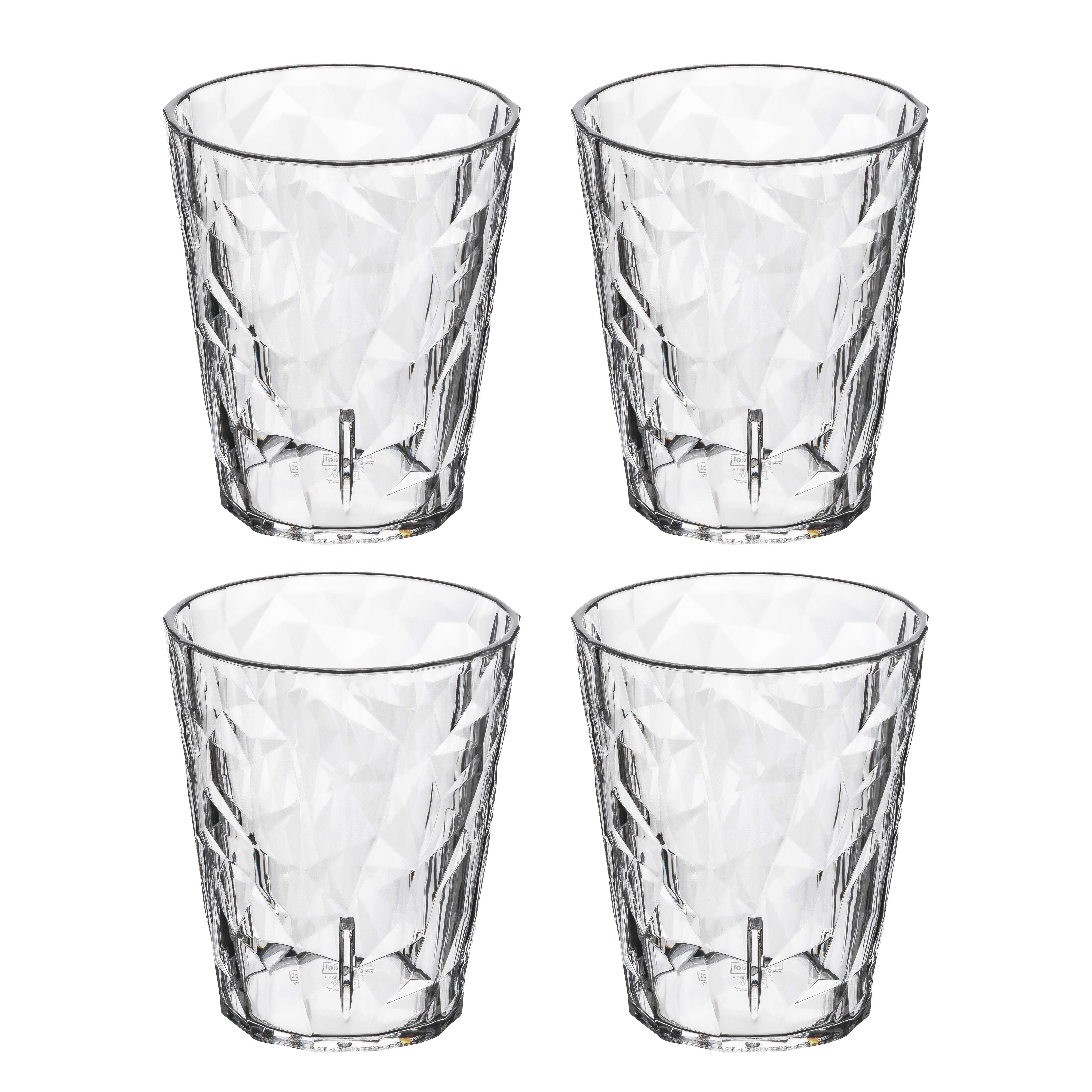 Superglas 250ml, crystal clear, 4-er Set - stoßfest, stapelbar, 