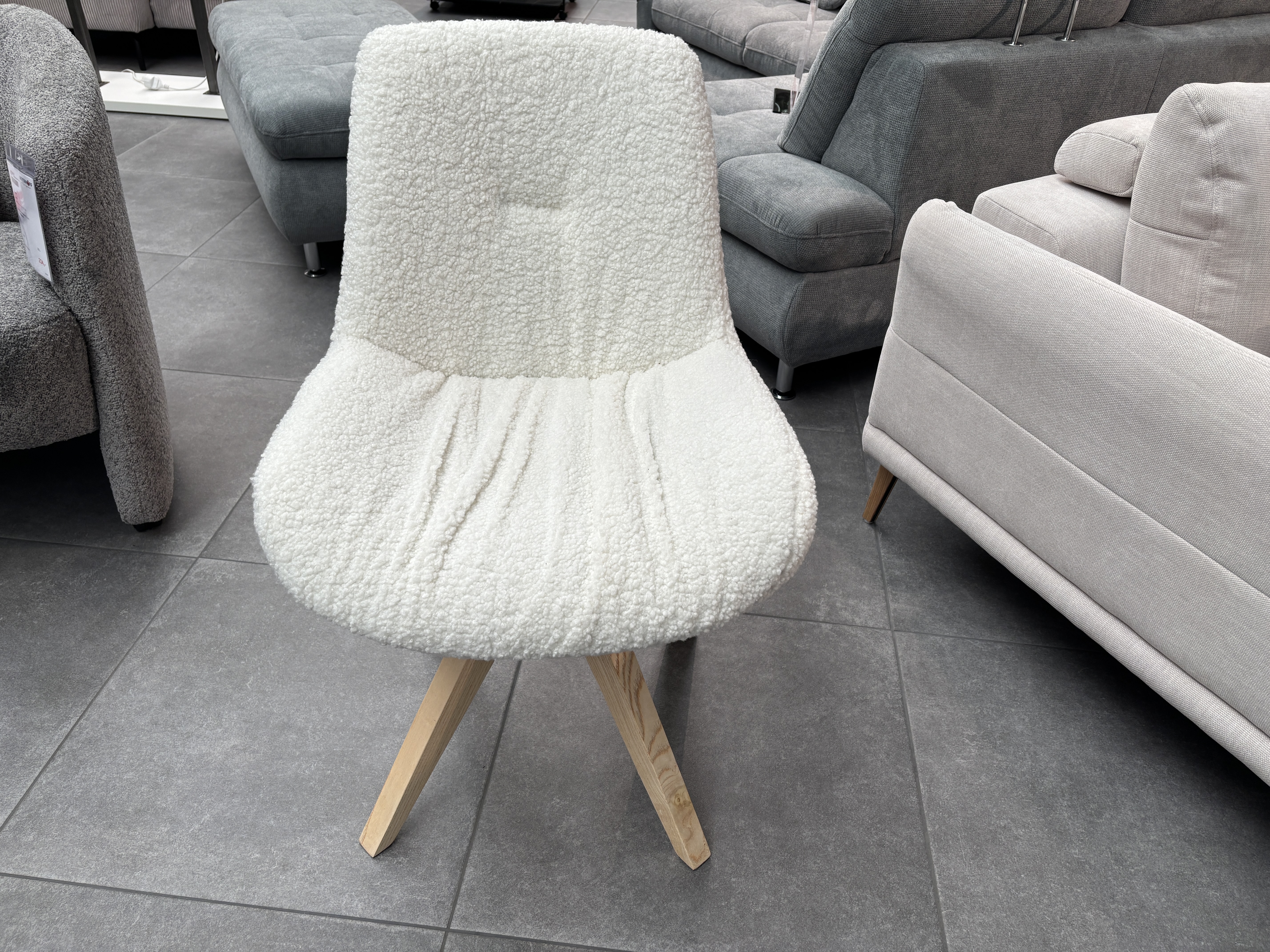 Sessel, Stoff weiß flauschig - MyTrend328