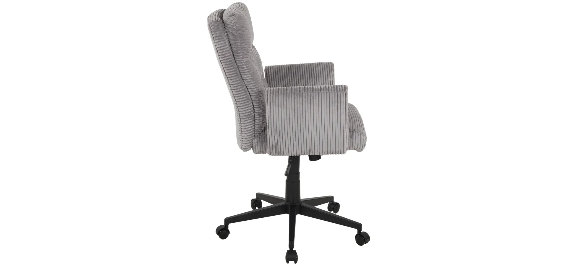 Drehstuhl mit Armlehnen, Cord grau - Darleen