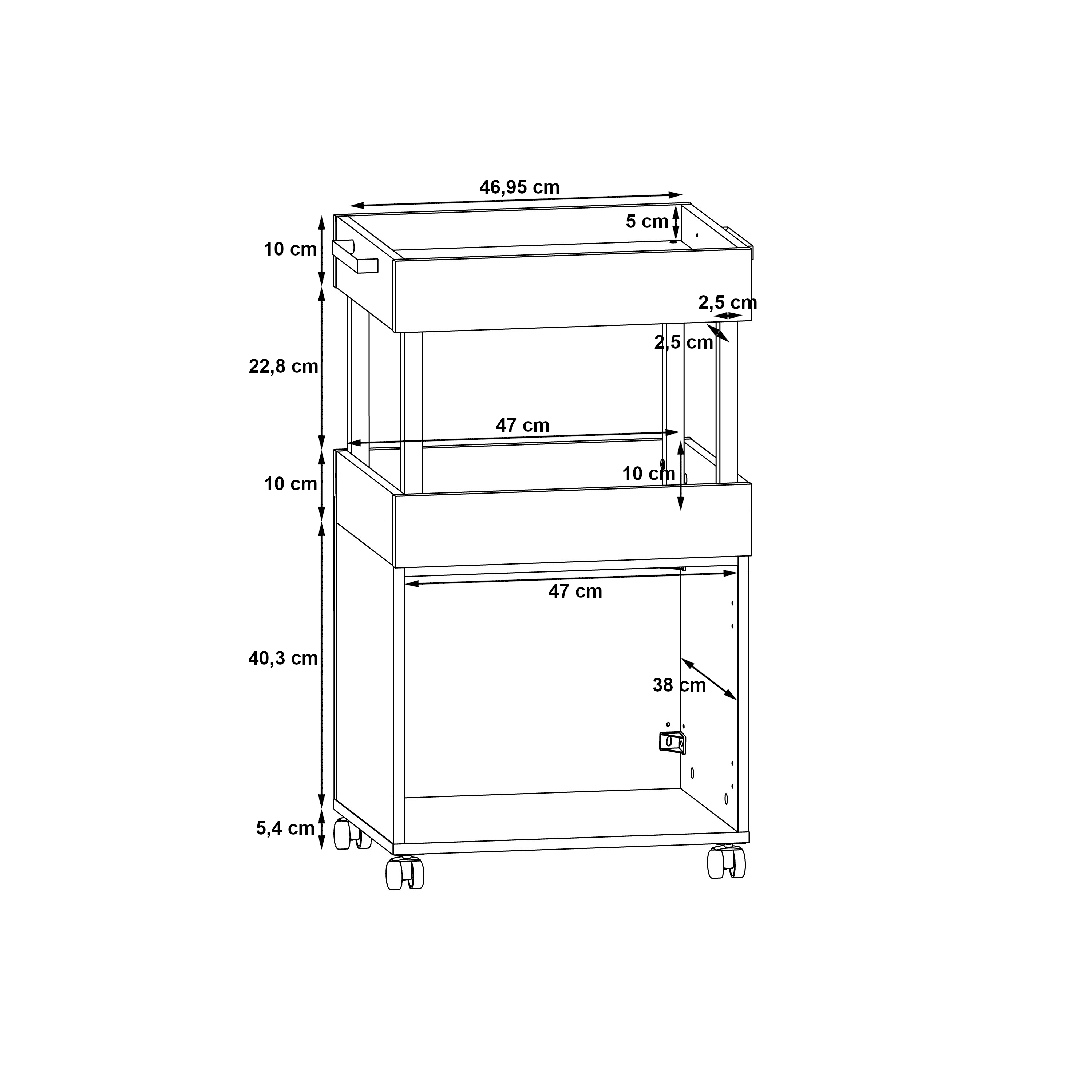 Minibar, Artisan Eiche, schwarz - Franka