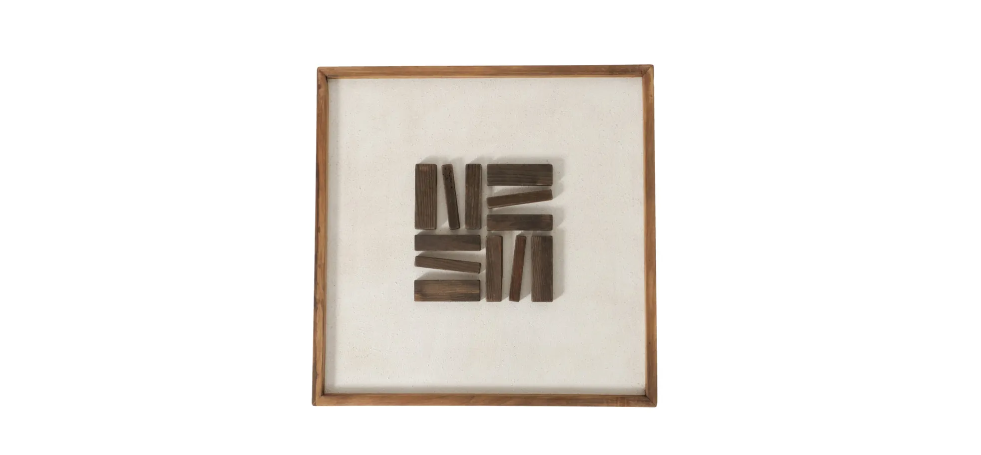 Wandobjekt - Holz, HBT ca. 62x62x4 cm, Beige/Natur