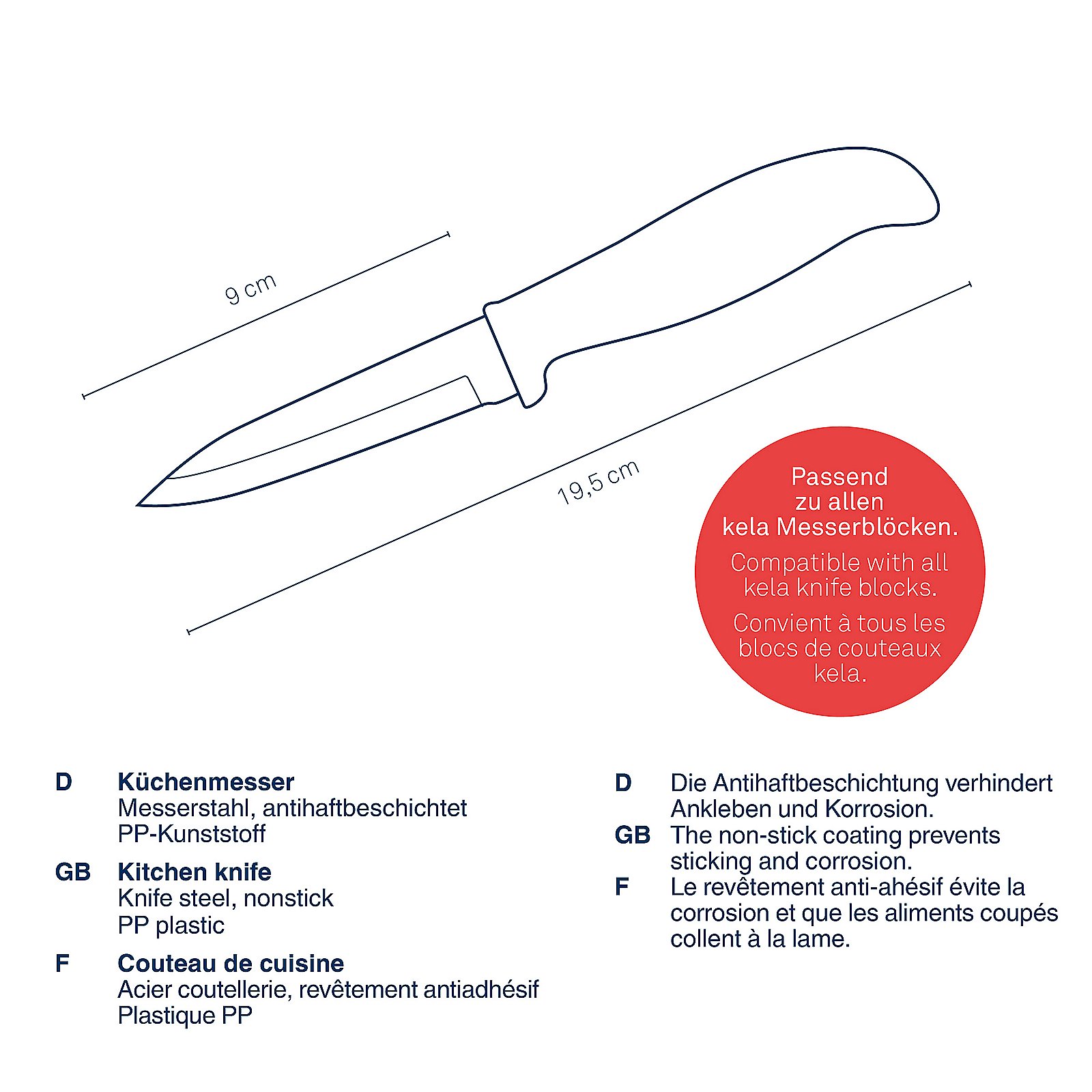 Küchenmesser Acida 19,5 cm - Edelstahl schwarz