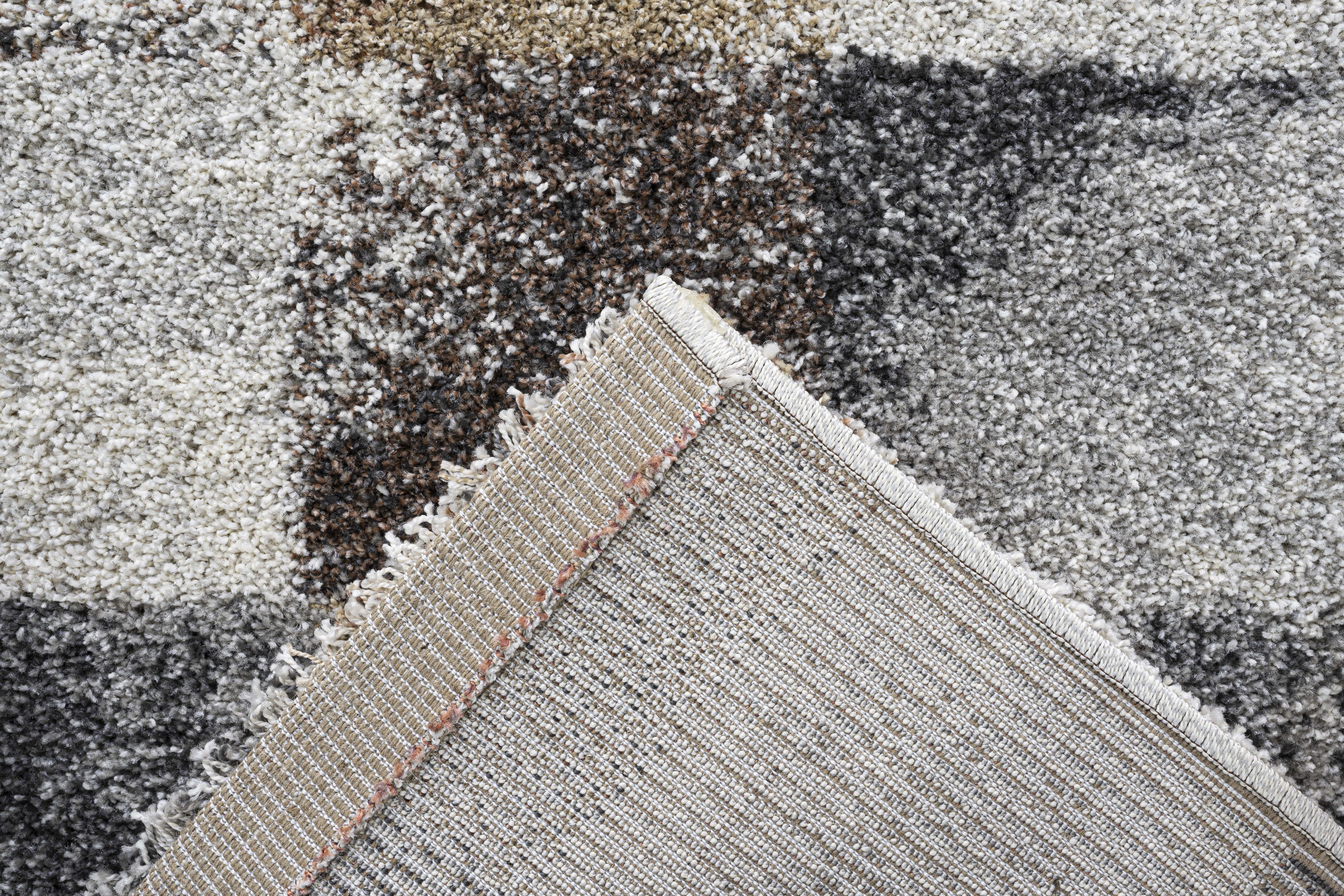 Webteppich, grau-goldfarben-braun, 160x230 cm - Rehari