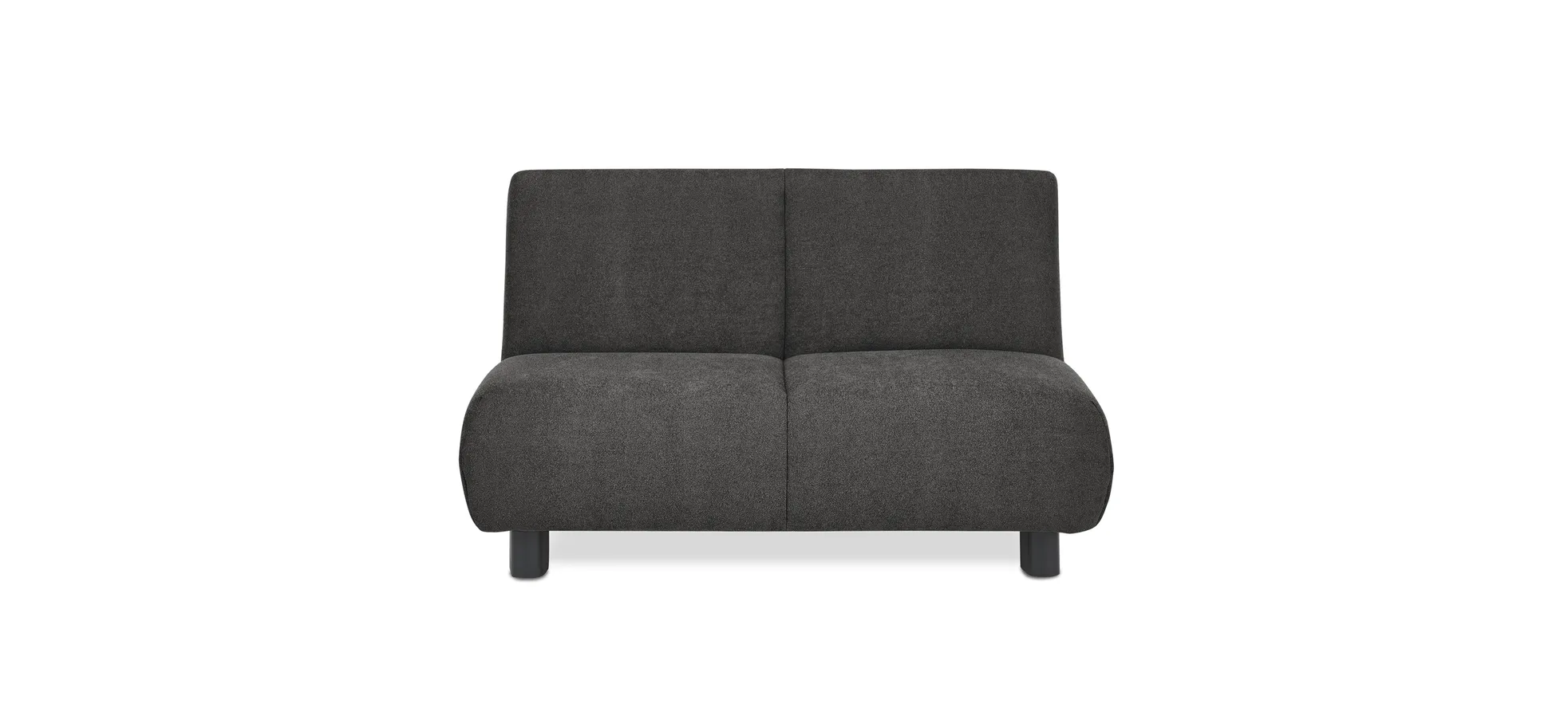  Faltsofa EBBY - 2-Sitzer ohne Armlehne, 140 cm inkl. Schlaffunktion, Stoff, Dunkelgrau