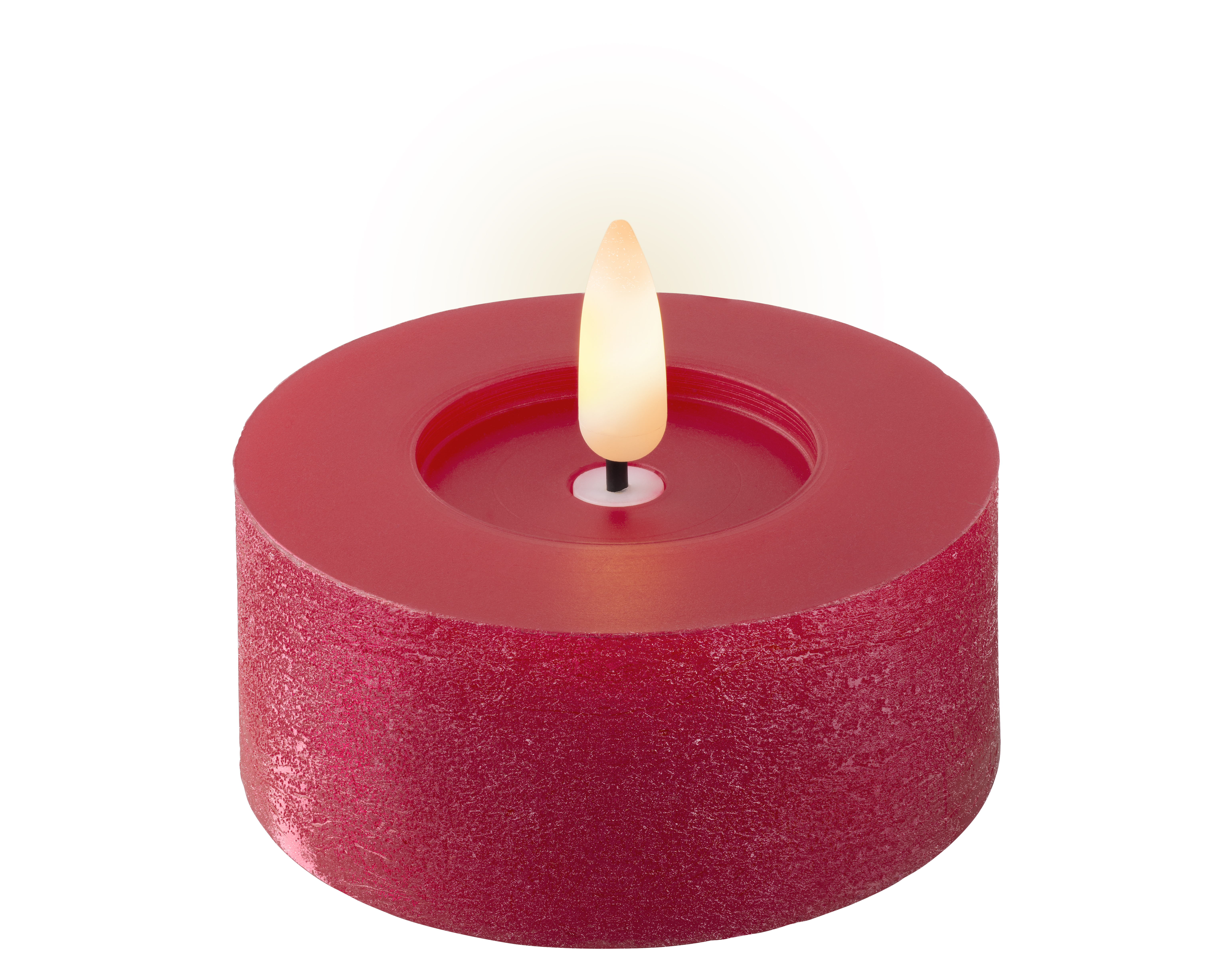 LED Teelicht Wachs - weihnachtsrot/warmes weiss, Wachs, Ø7-H6cm-1L