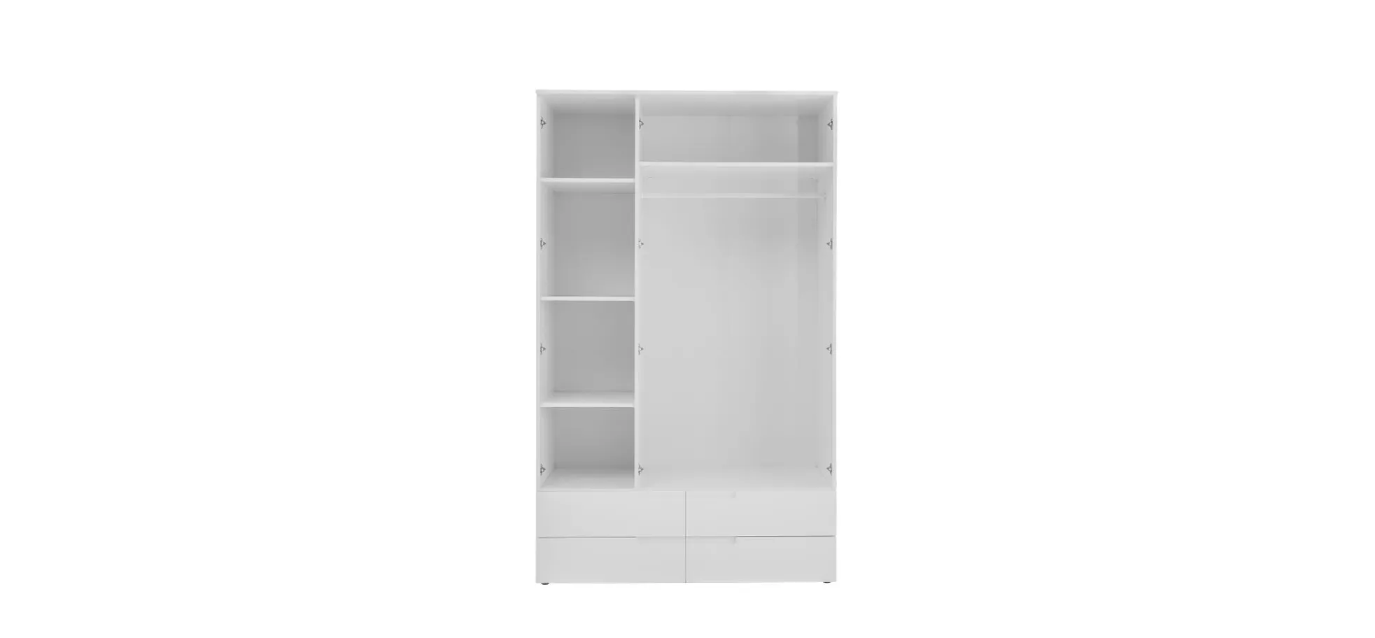 Kleiderschrank - B ca. 126 cm, Weiß