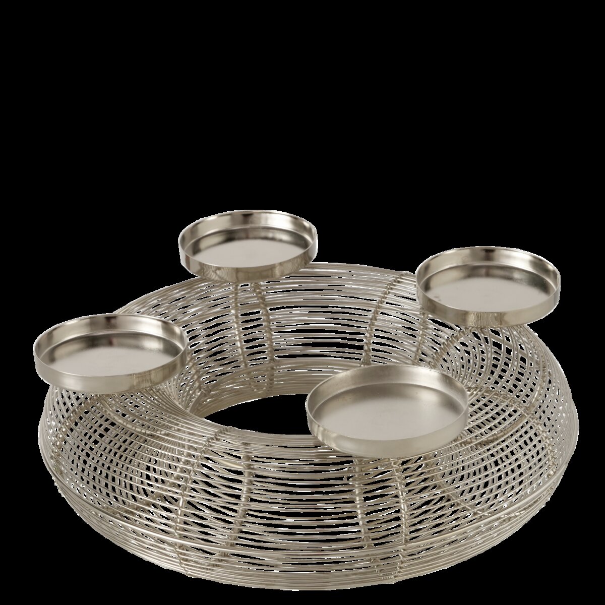 Kerzenleuchter Ringvi, Rund - H 12,00 cm, Eisen, silber