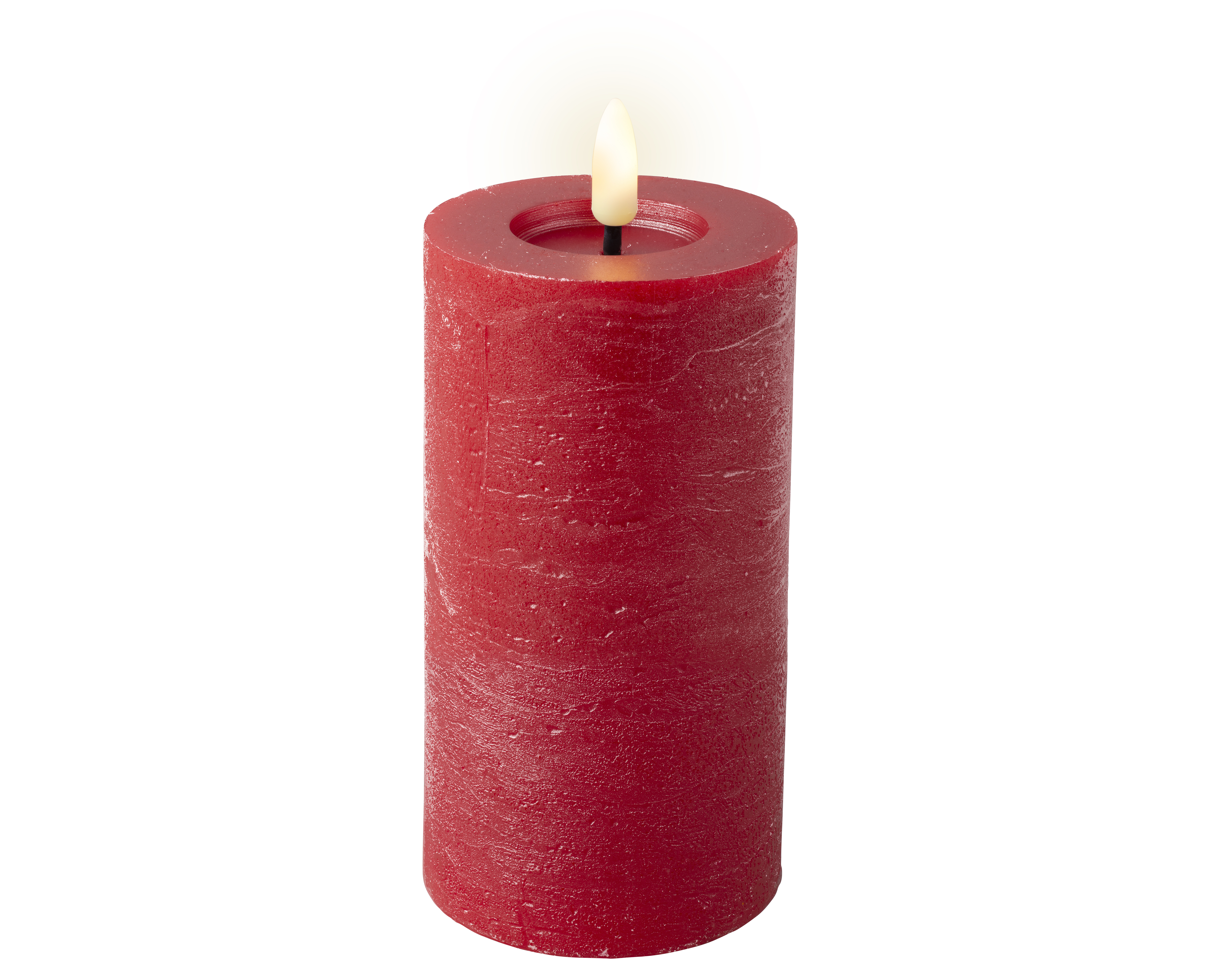 LED Kerze Wachs - rot, Ø7.00-H15.00cm-1L