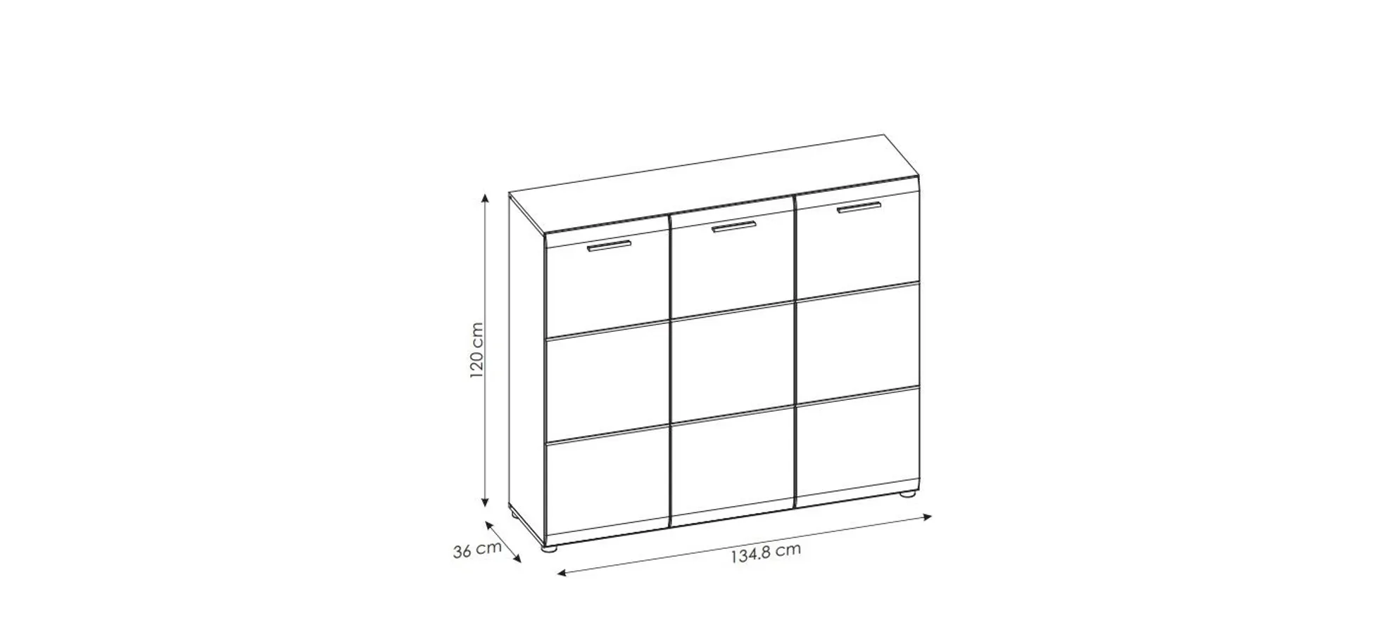 Schuhschrank, MDF weiß hochglanz - Werena
