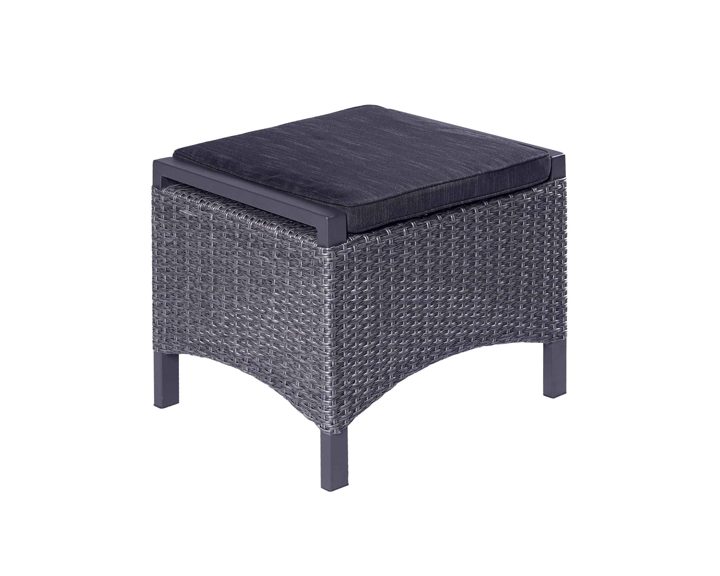 Hocker, Outdoor, inkl. Kissen,  grau mix - Keramo