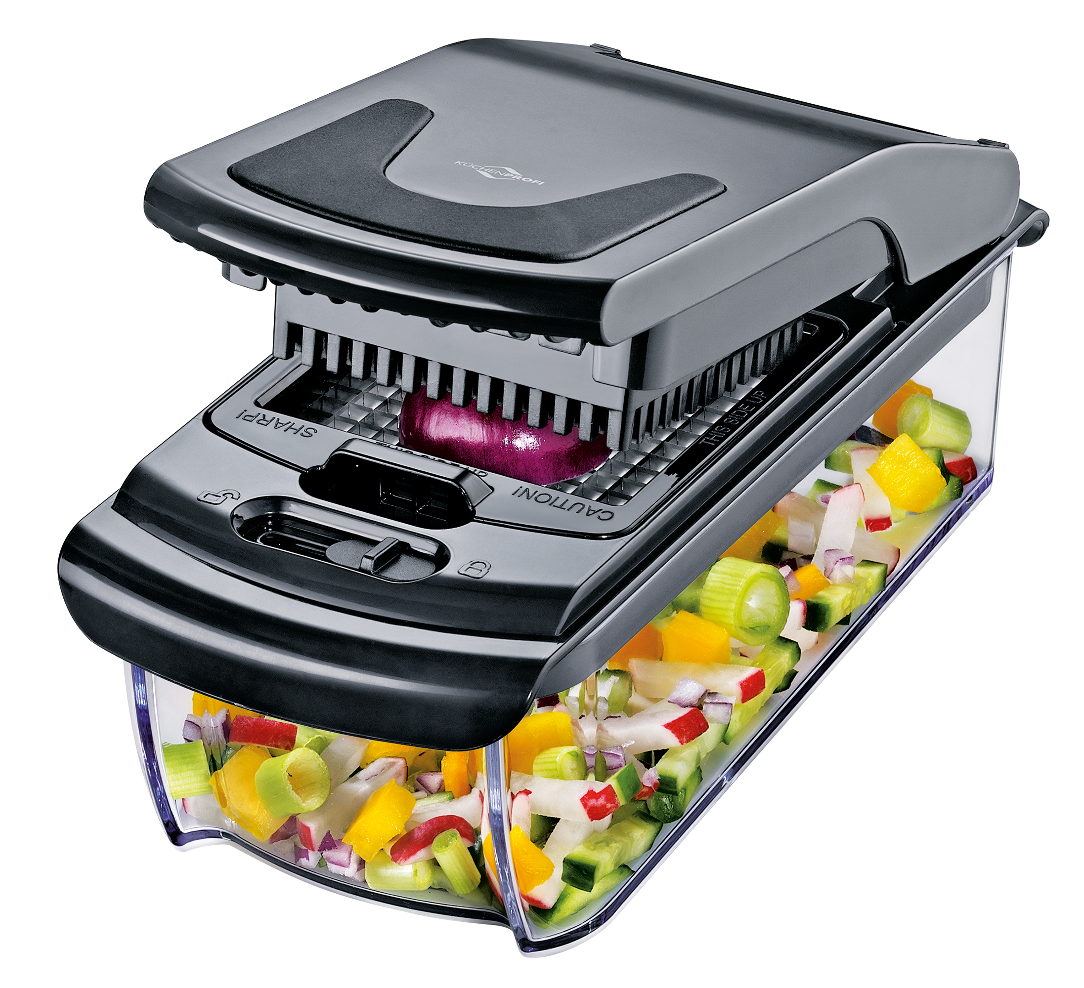 Zwiebel-/Gemüsewürfler Compacto - Kunststoff, schwarz/transparent, 30cm