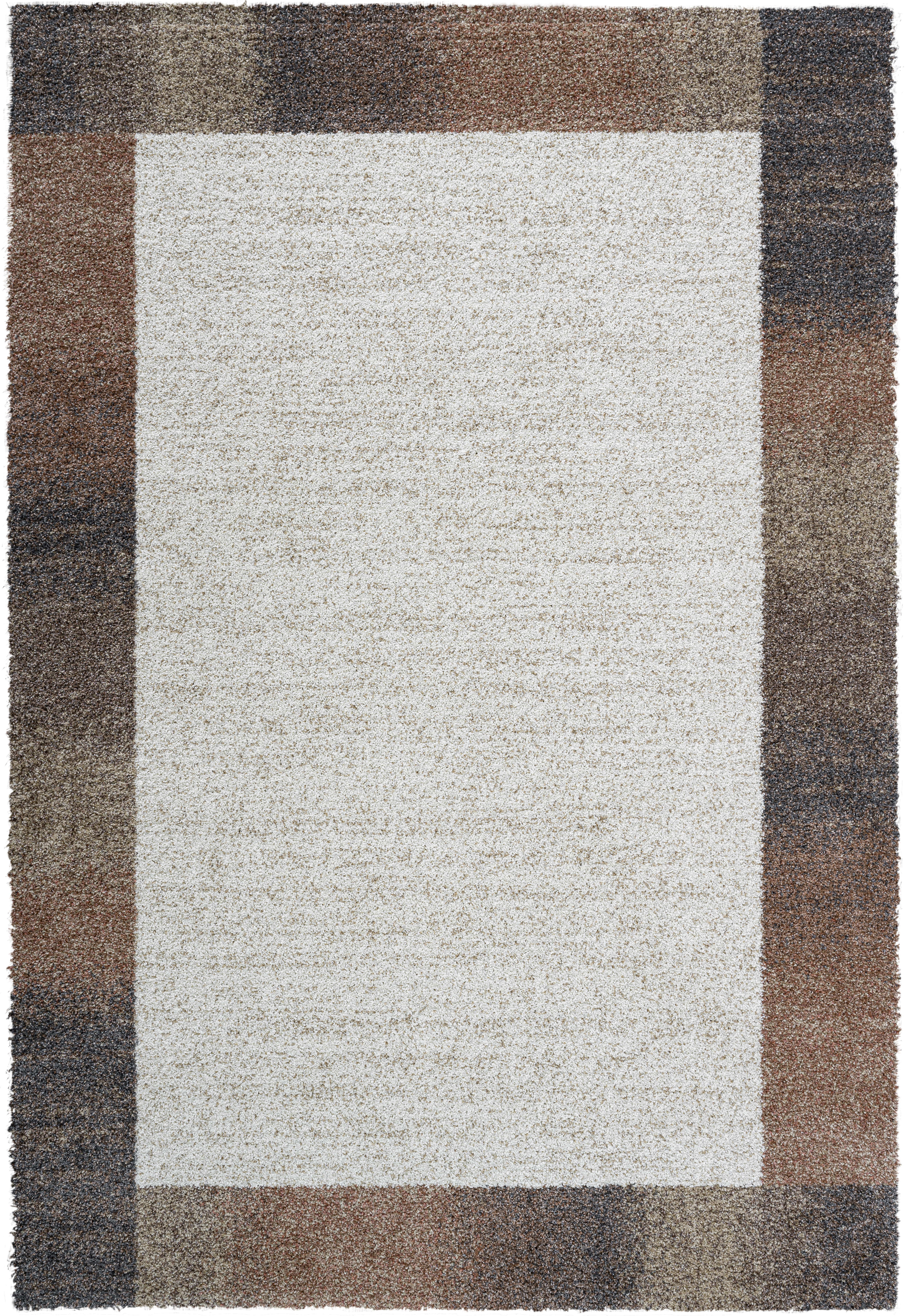 Webteppich, weiß-braun, 80x150 cm, rechteckig - Rehari