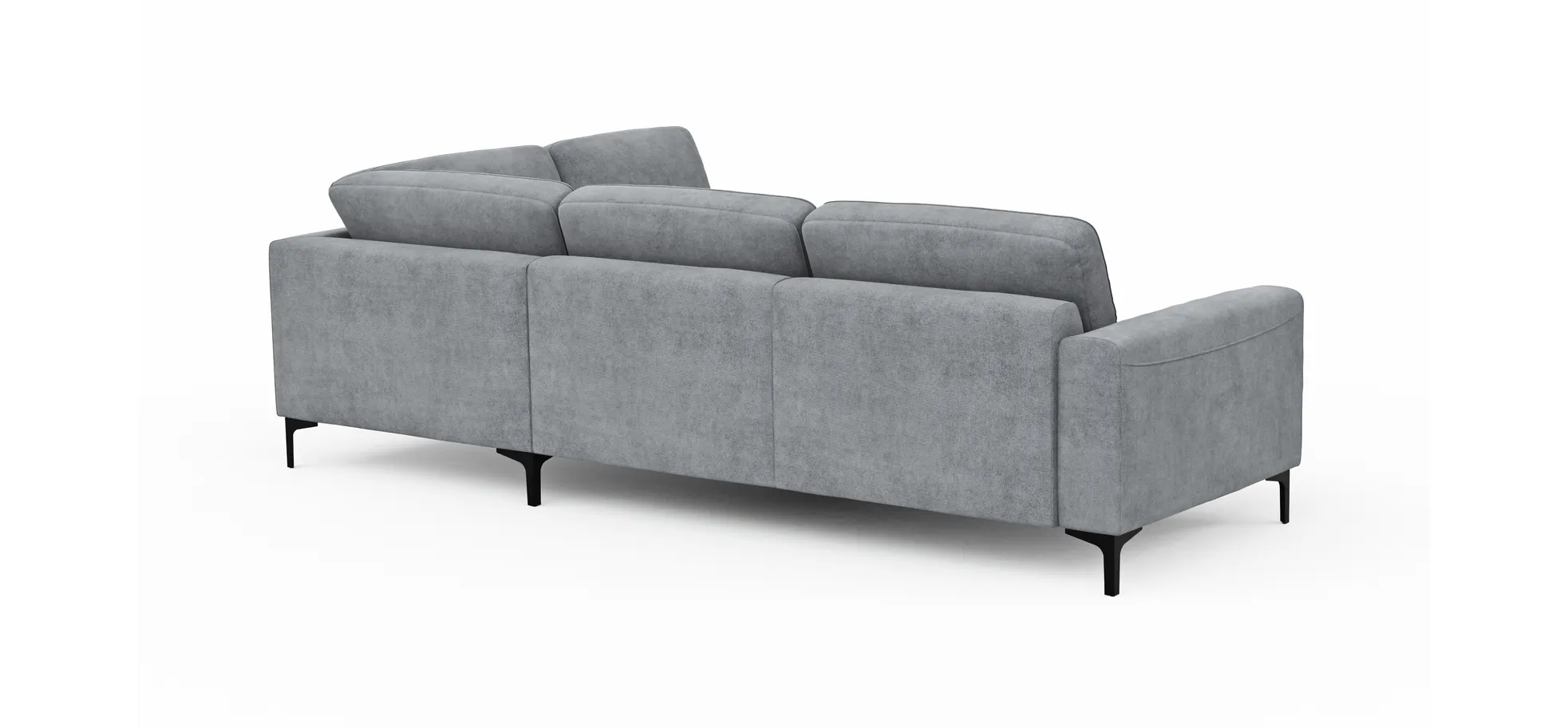 Ecksofa Oviedo - Ecke links mit 2,5-Sitzer, Stoff, Grau