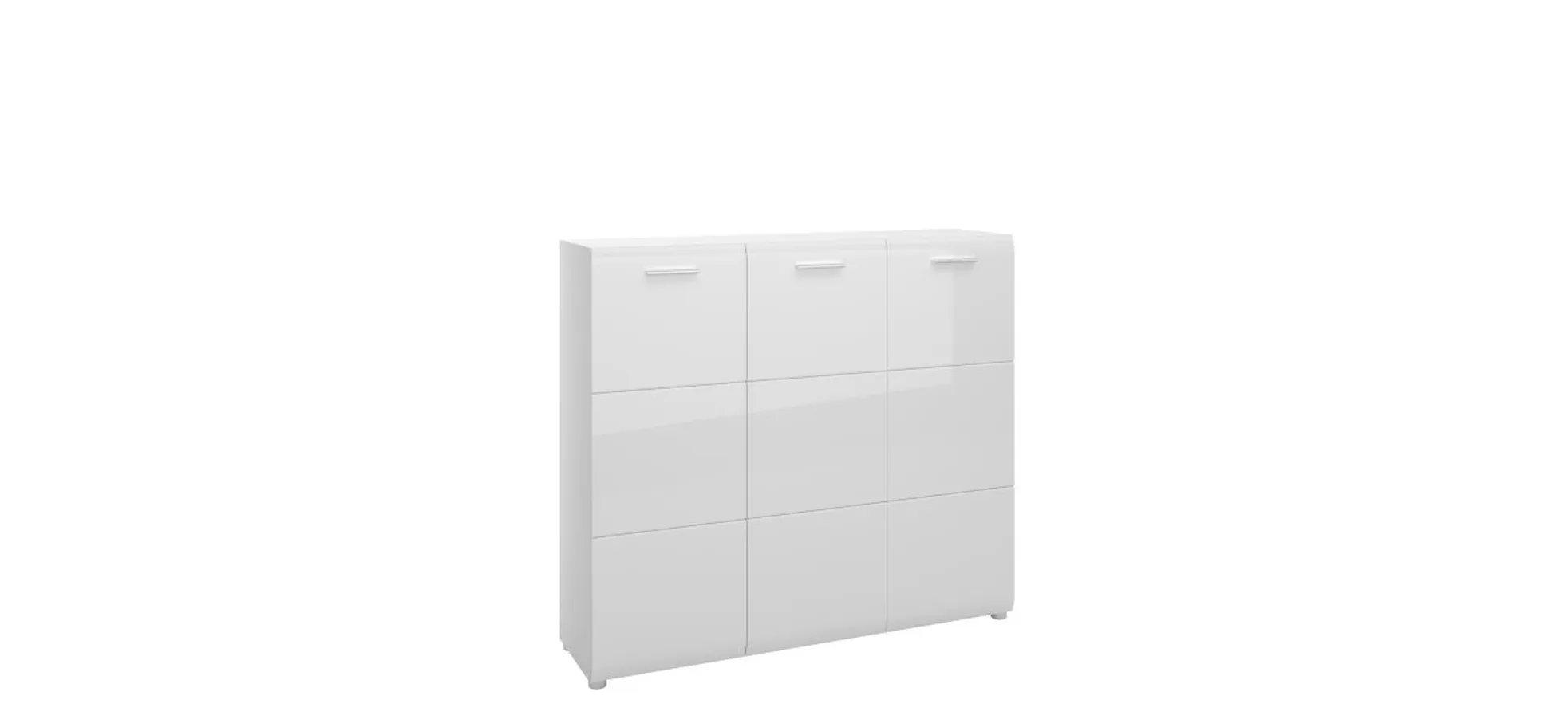 Schuhschrank, MDF weiß hochglanz - Werena