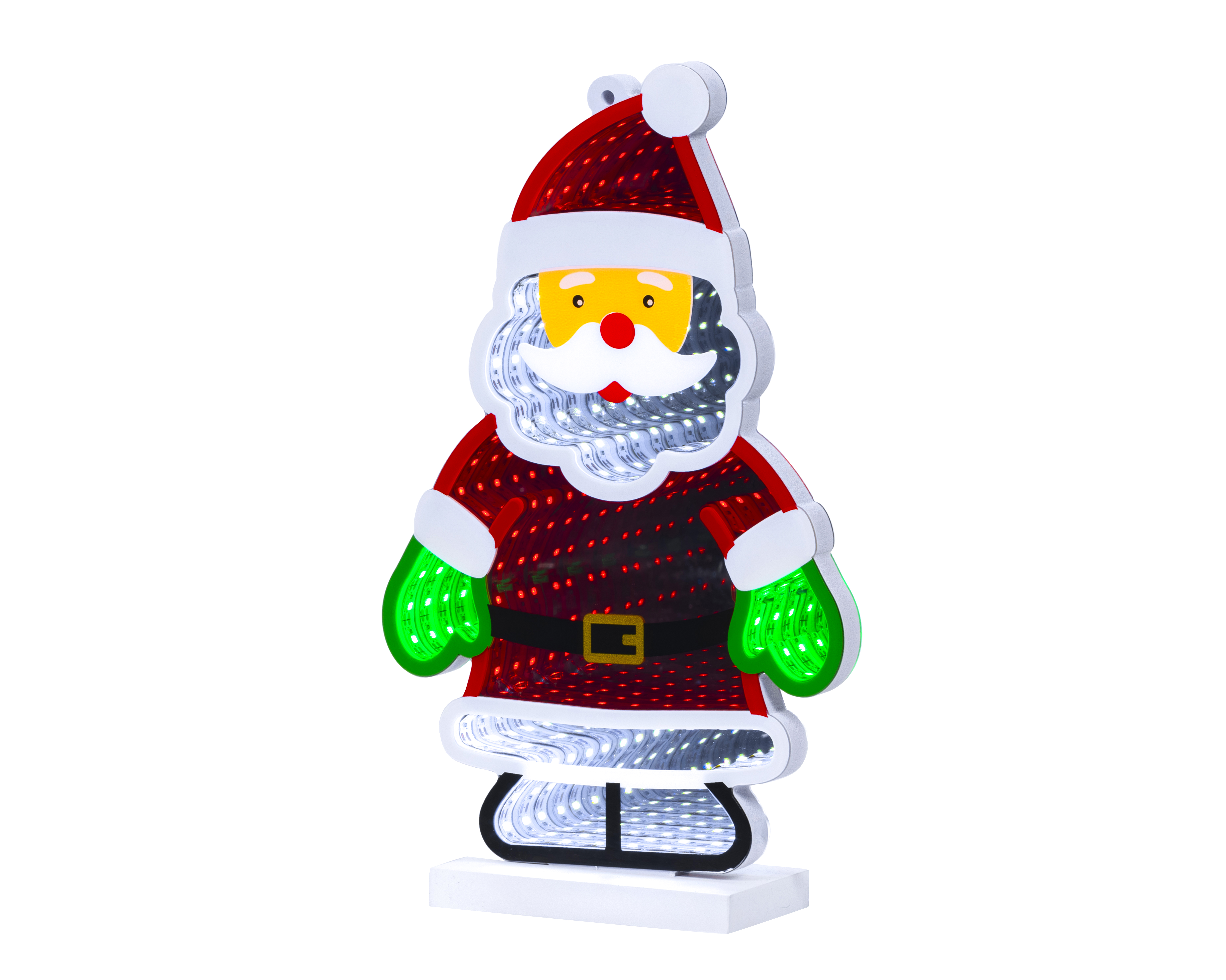 LED Infinity Weihnachtsmann - bunt, Acryl, L6-W15.5-H26cm-125L
