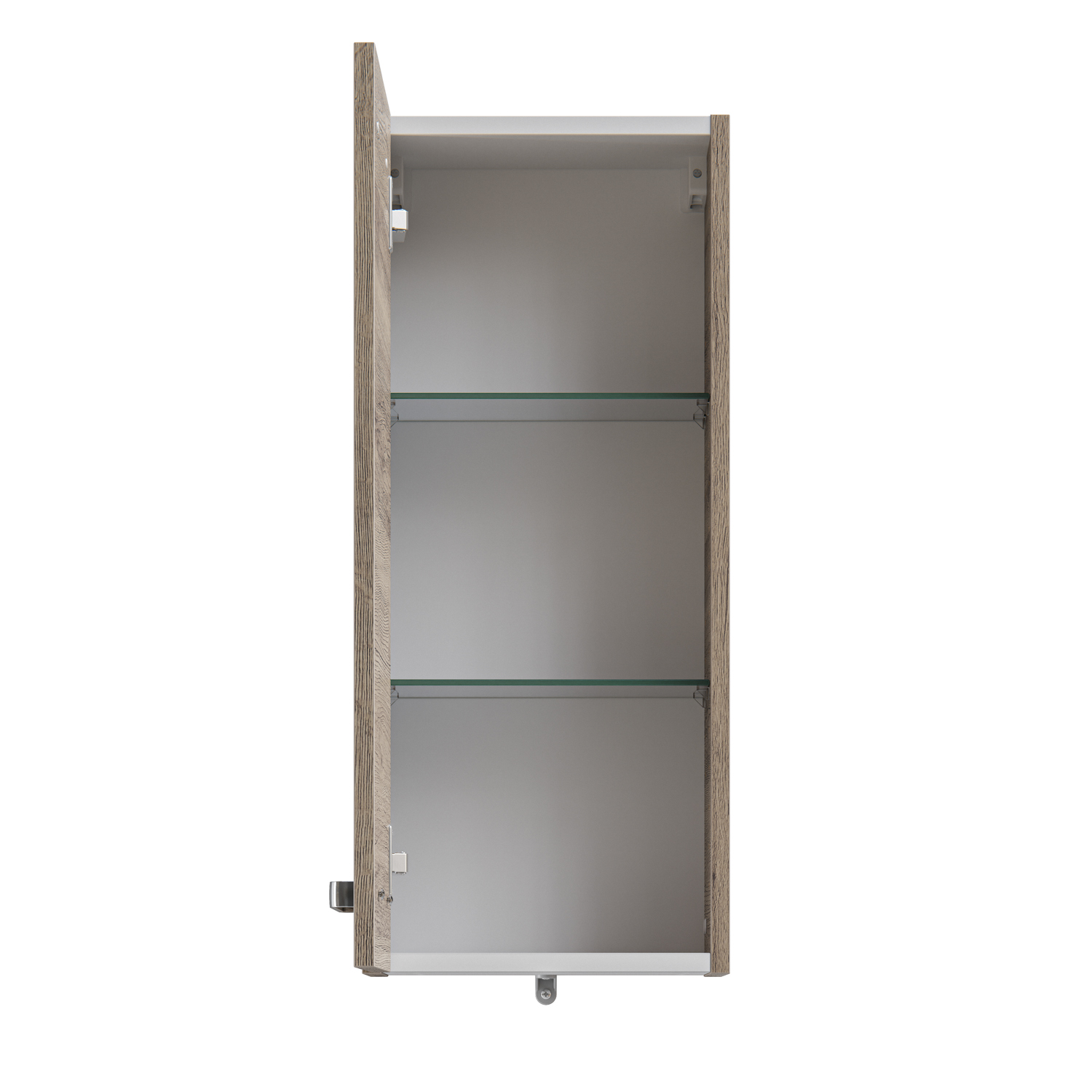 Wandschrank, Eiche terra, 1 Tür, Griff alu - QUICKSET - 313