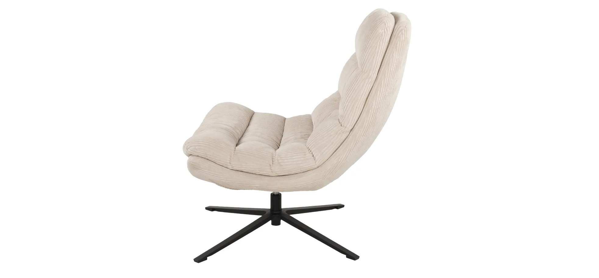 Relaxsessel mit Hocker, Cord beige - Duane