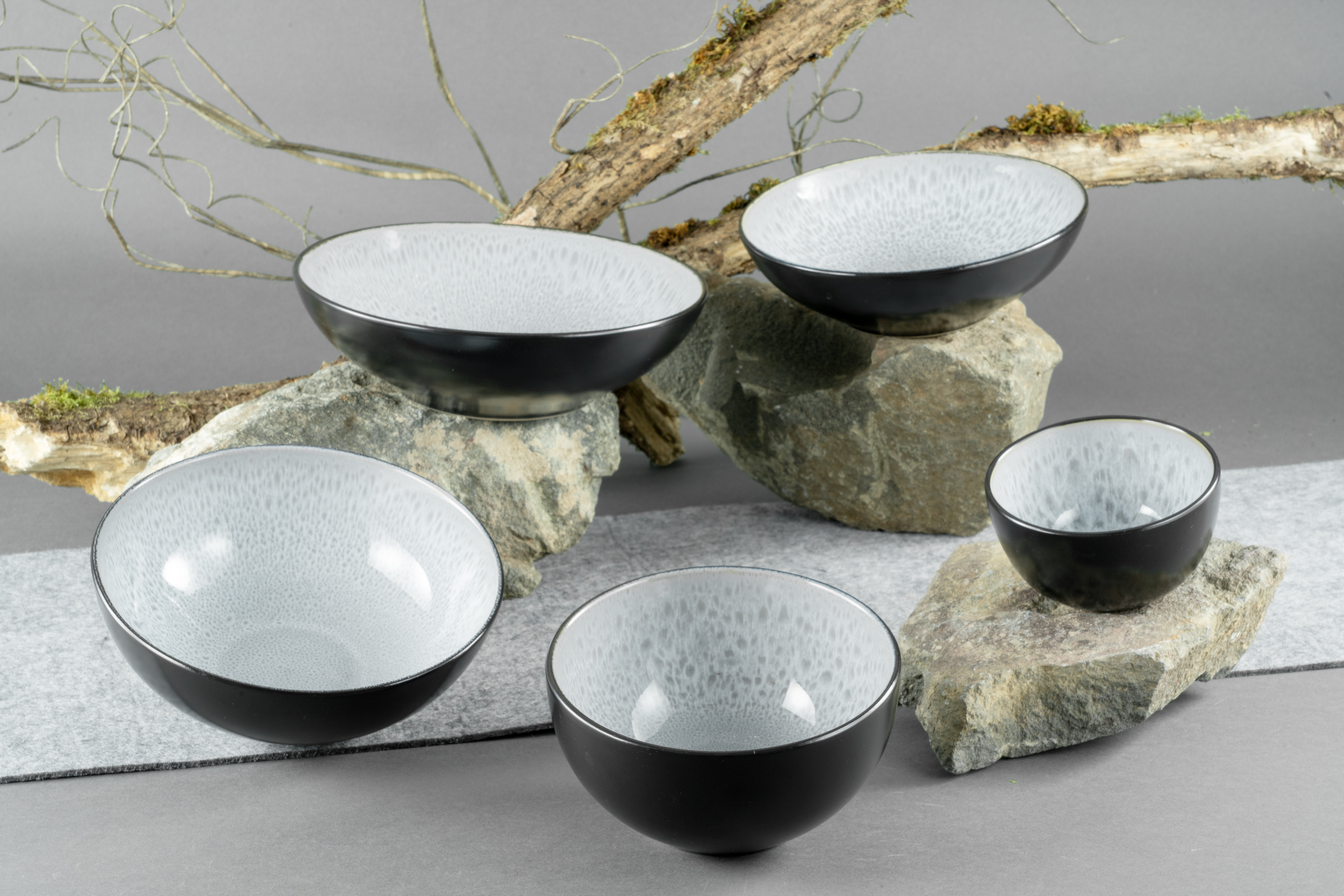 Buddhabowl, 18x7,5x18 cm - Malmö, schwarz-weiß