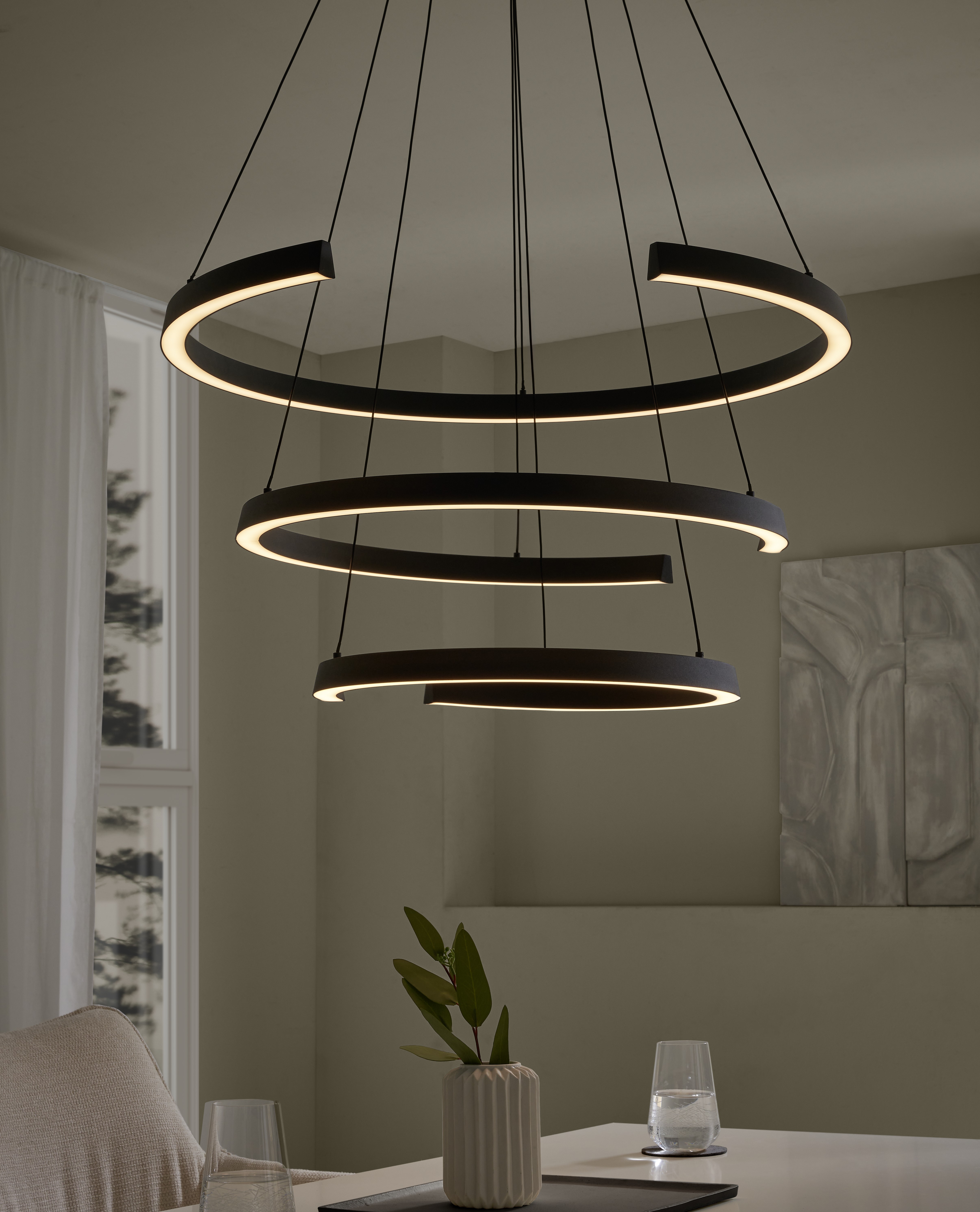 Pendelleuchte LABONETE - Alu Gebürstet anthrazit, LED