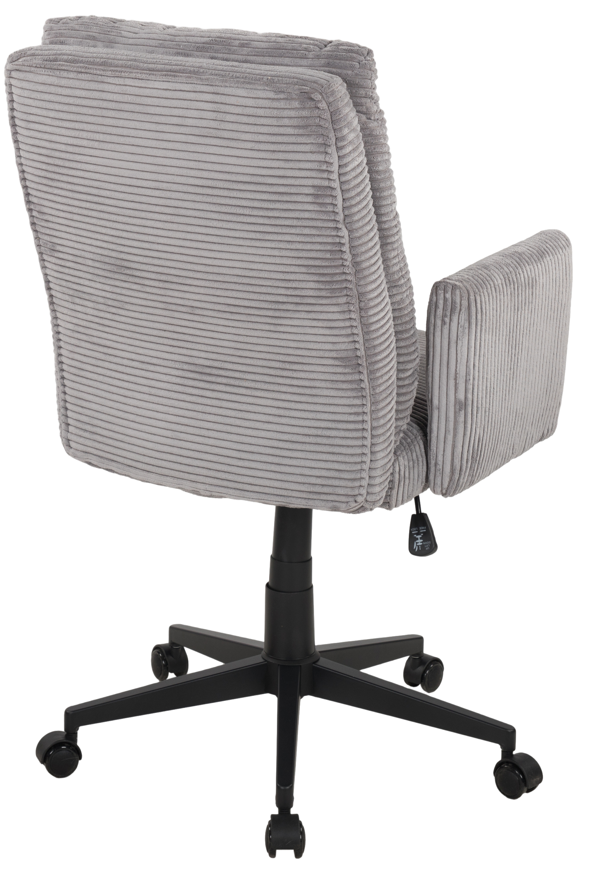 Drehstuhl mit Armlehnen, Cord grau - Darleen
