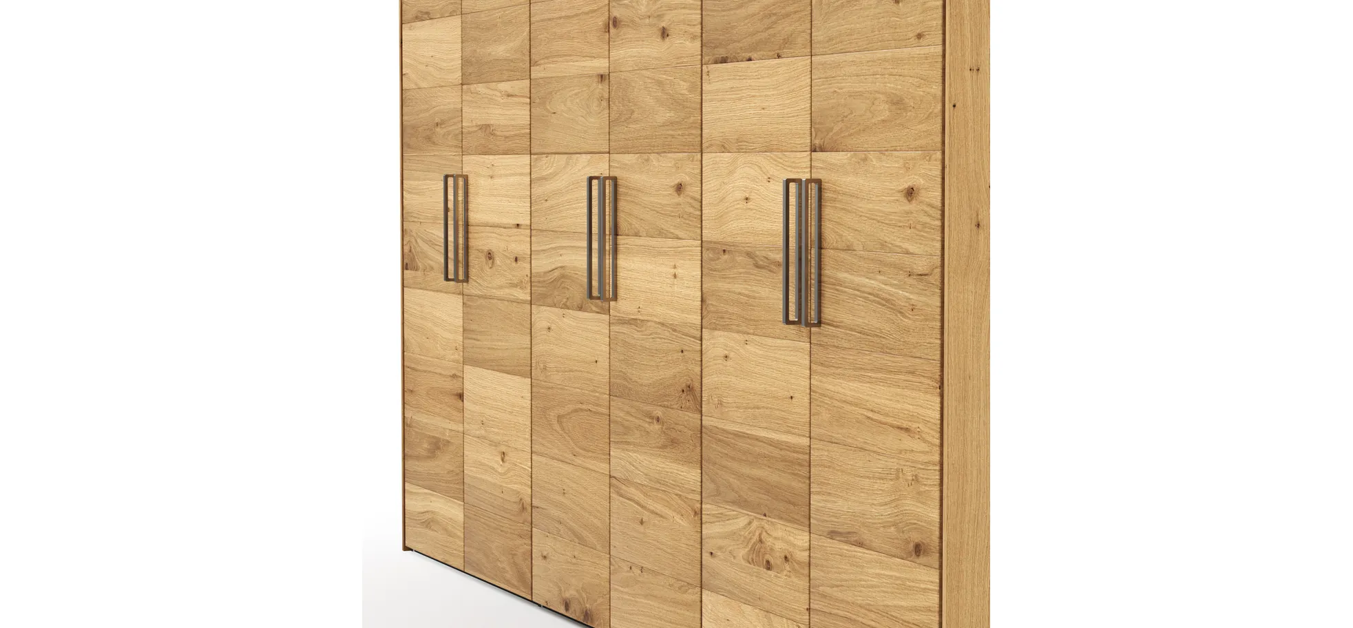Drehtürenschrank Colorado - B. ca. 307 cm, Wildeichefurnier natur