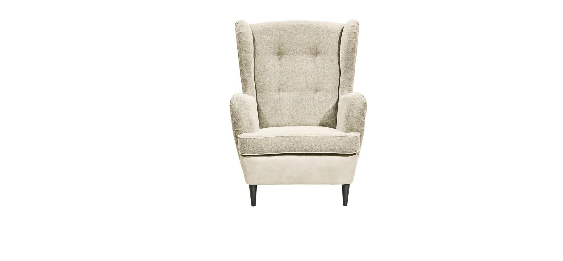 Sessel - Webstoff, Microvelours, Creme 