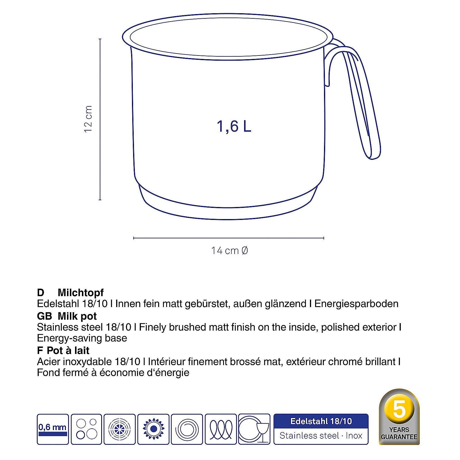 Milchtopf Flavoria - 1,6l