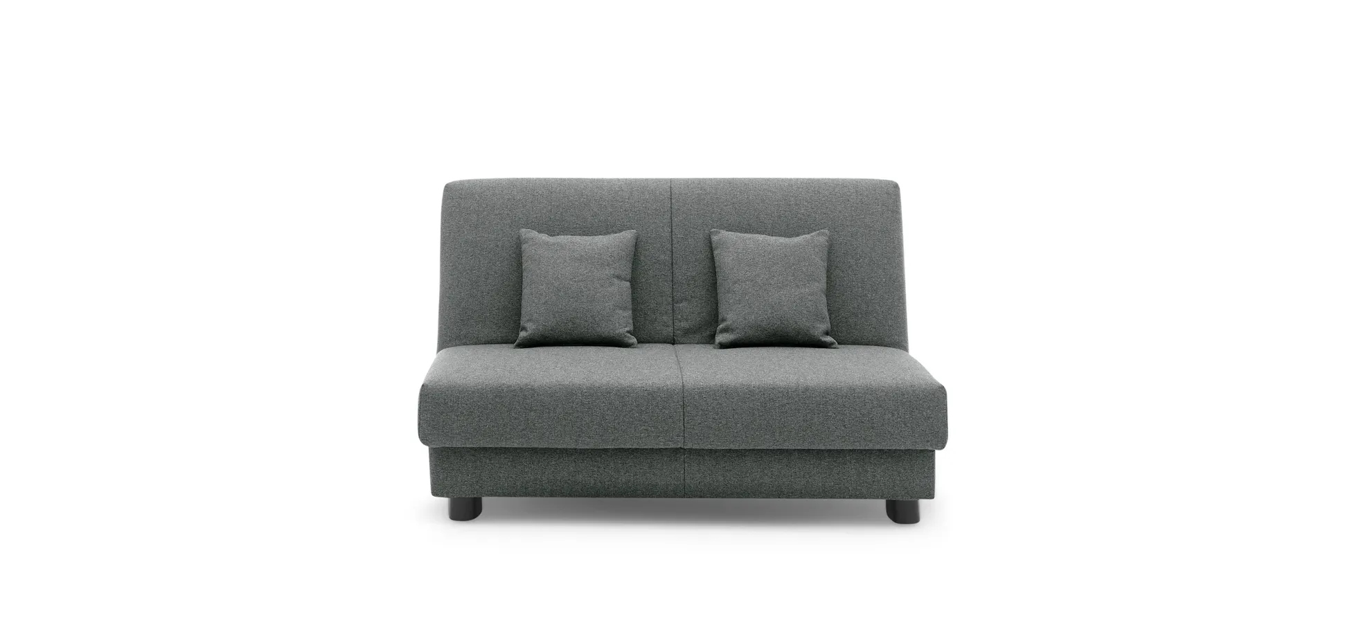 Schlafsofa EASY EXPRESS - 2-Sitzer, 140 cm inkl. Schlaffunktion, Stoff Dunkelgrau