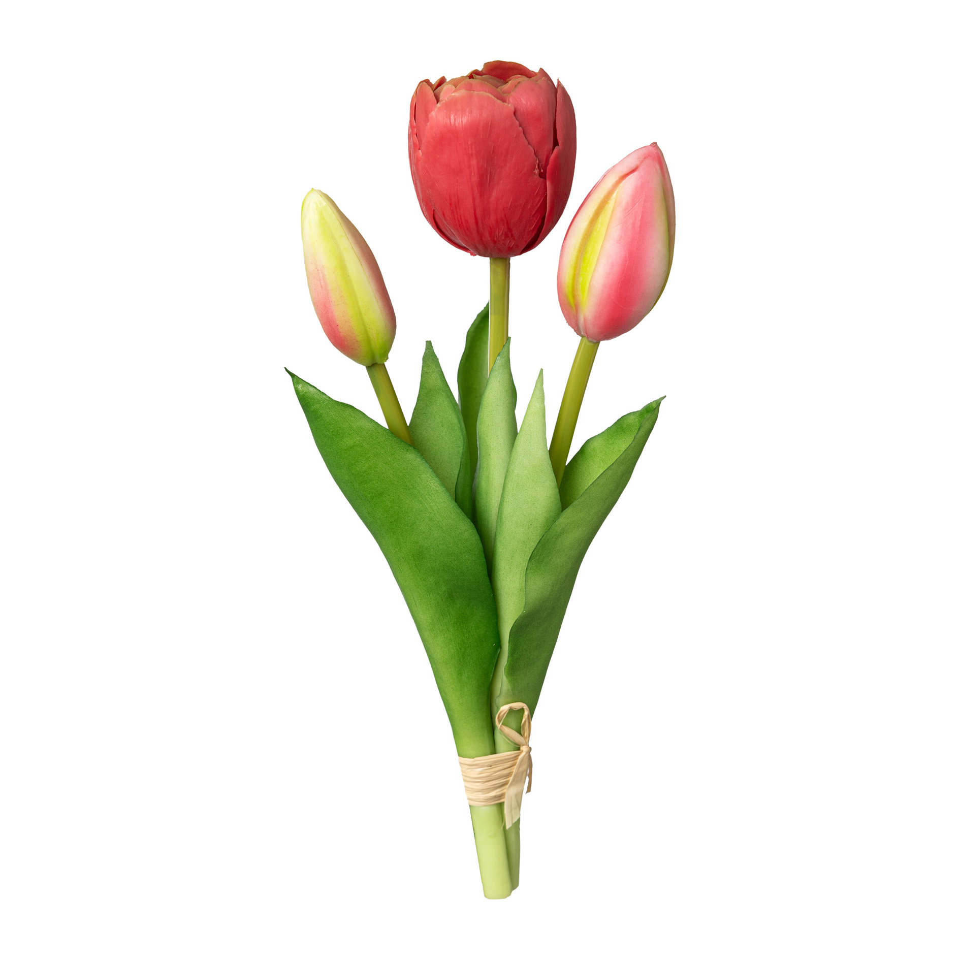 Kunsttulpe - 3er Tulpenbund, 20,5 cm, pink