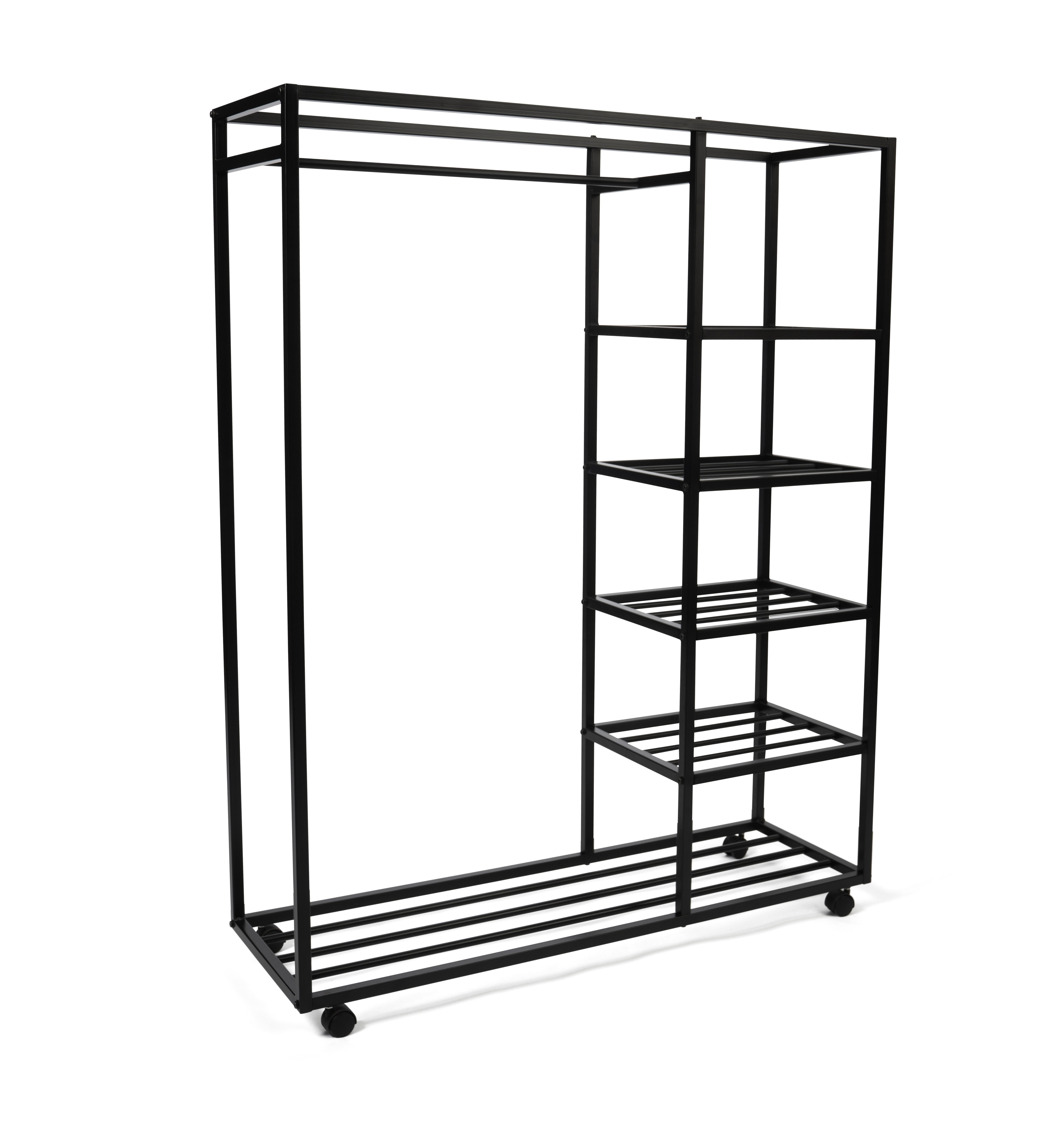 Kleiderständer, Metall schwarz, rollbar - Marlot