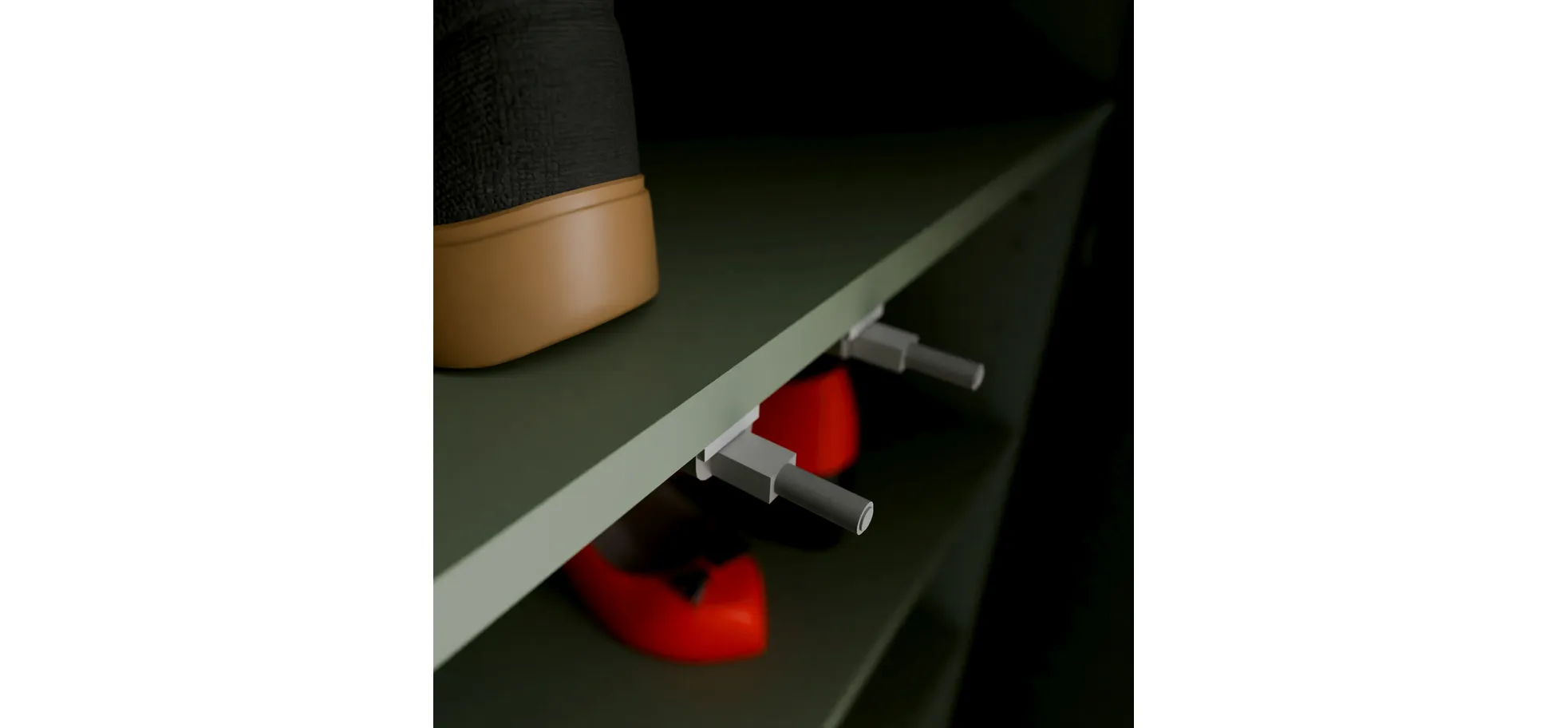 Schuhschrank, Salbei, 3 Türen - Faid