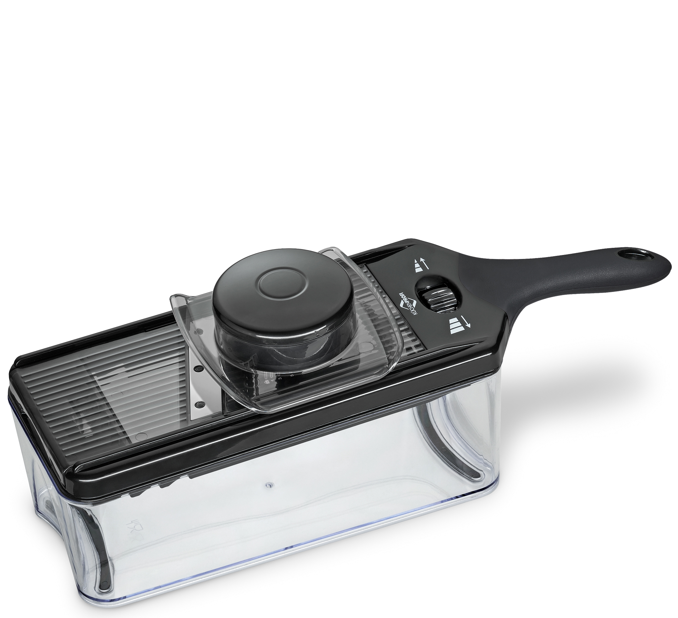 Gemüsehobel Compacto - Kunststoff, schwarz/transparent, 38cm