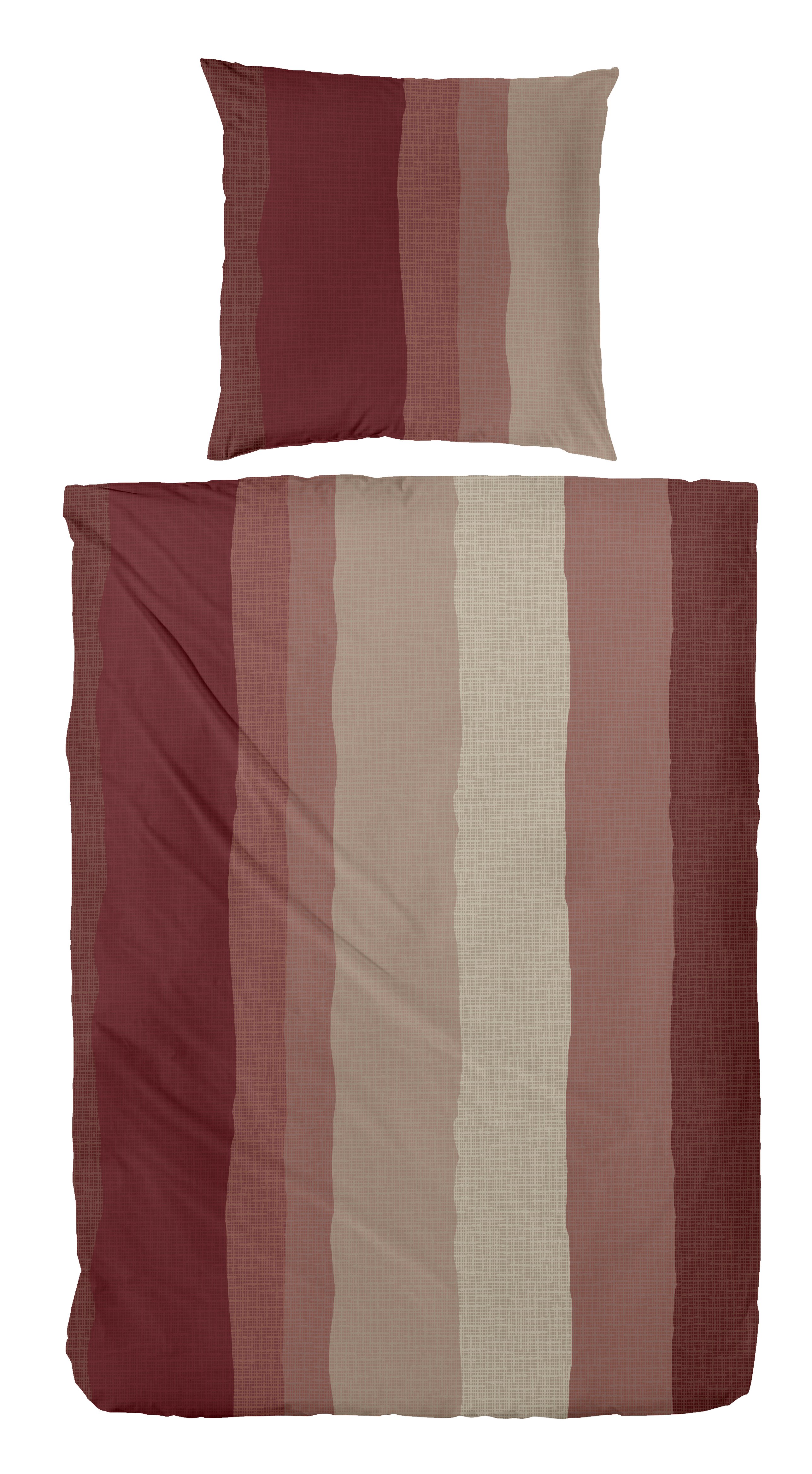 Biber-Bettwäsche, 135x200cm, rot-braun - 100% Baumwolle