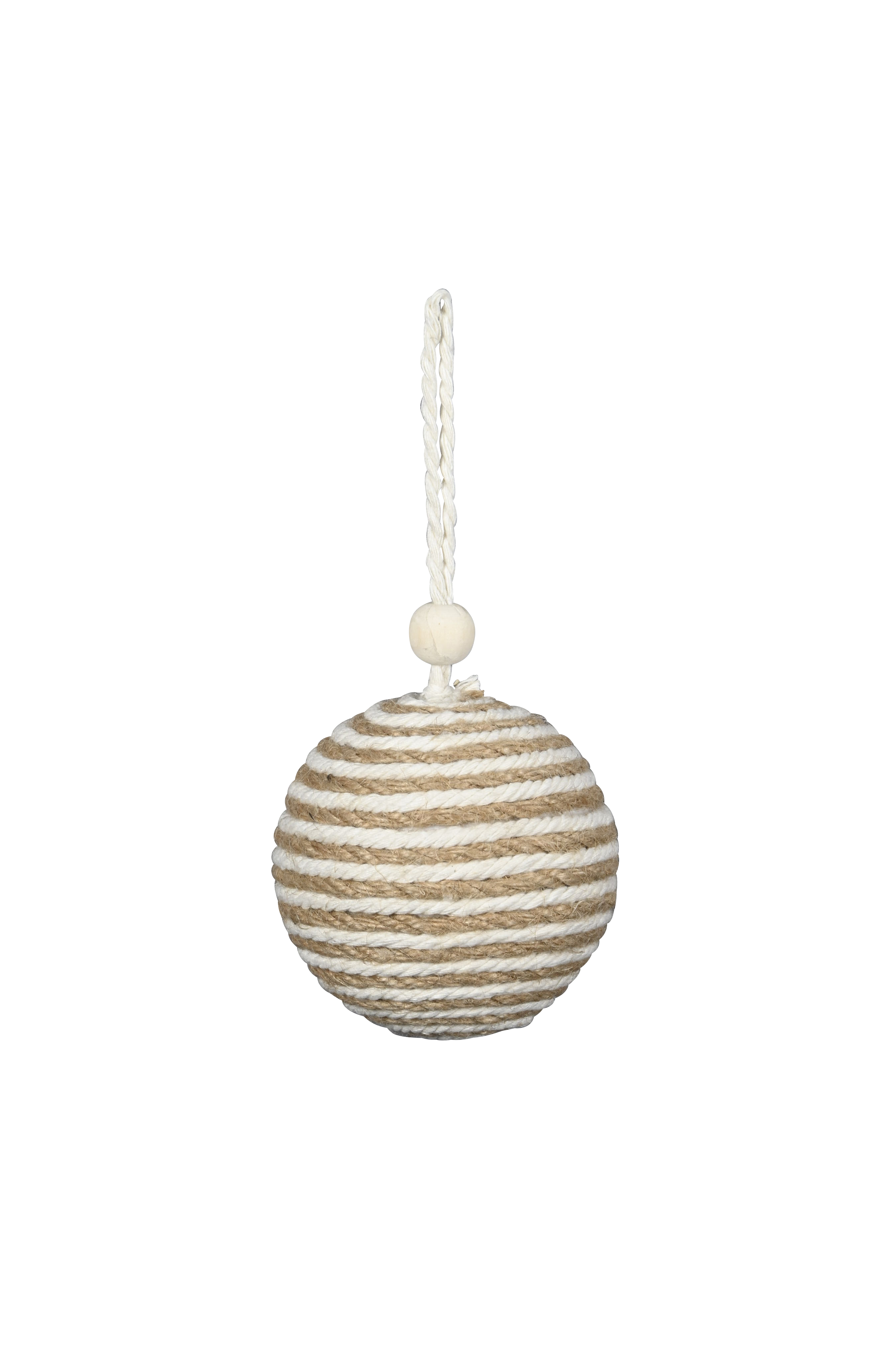 Hänger Kugel - braun-weiß, 8cm