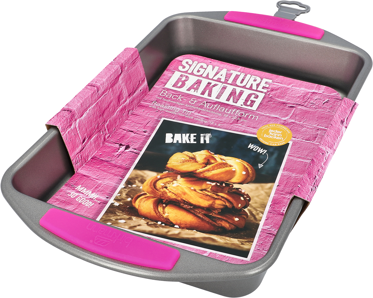Back- u. Auflaufform mit Griff, ca. 33x22,5x5,5cm - mit Antihaftbeschichtung