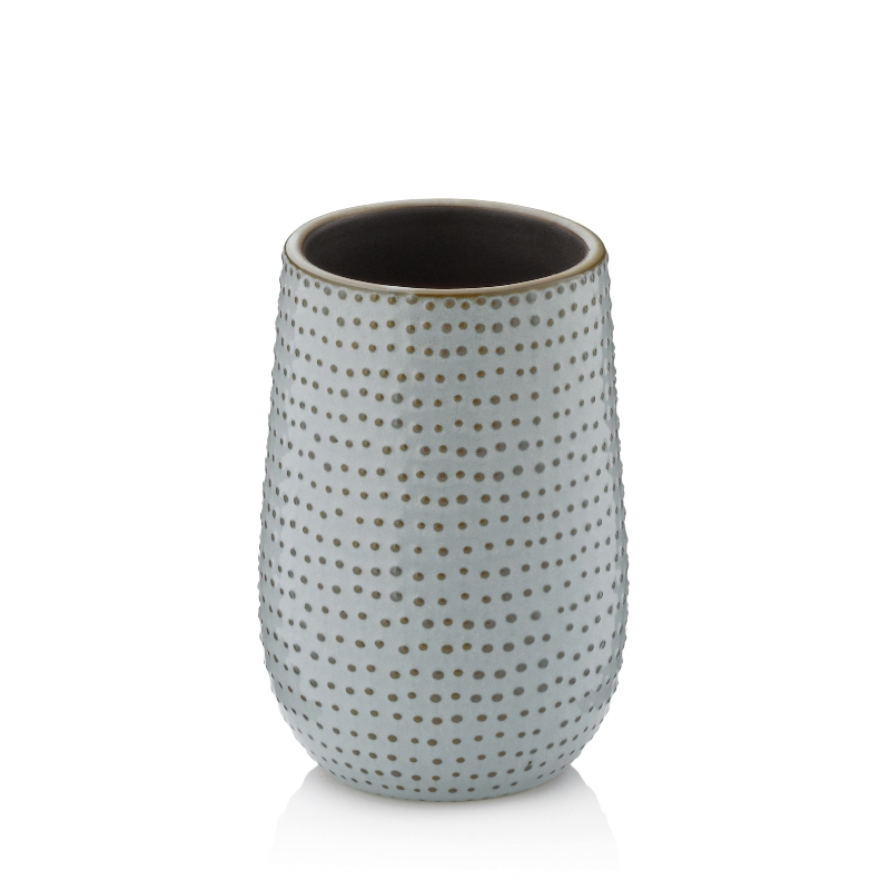 Zahnputzbecher Dots, ca. Ø8cm, Höhe ca. 11,5cm - graubraun
