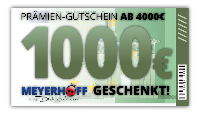 Prämien-Gutschein ab 4000 € gibt's 1000 € geschenkt