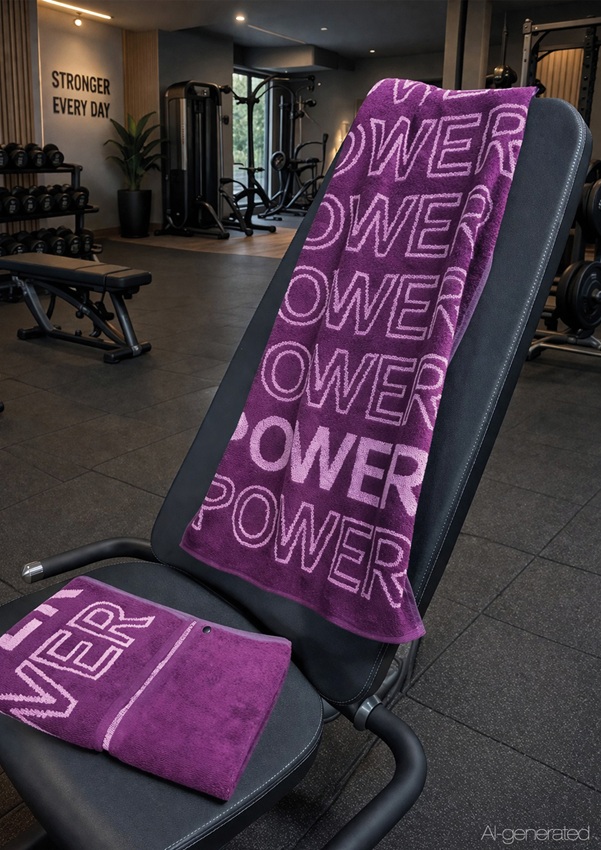 Fitnesstuch Power, ca. 50x130cm, lila - Fitness- & Gym-Towel