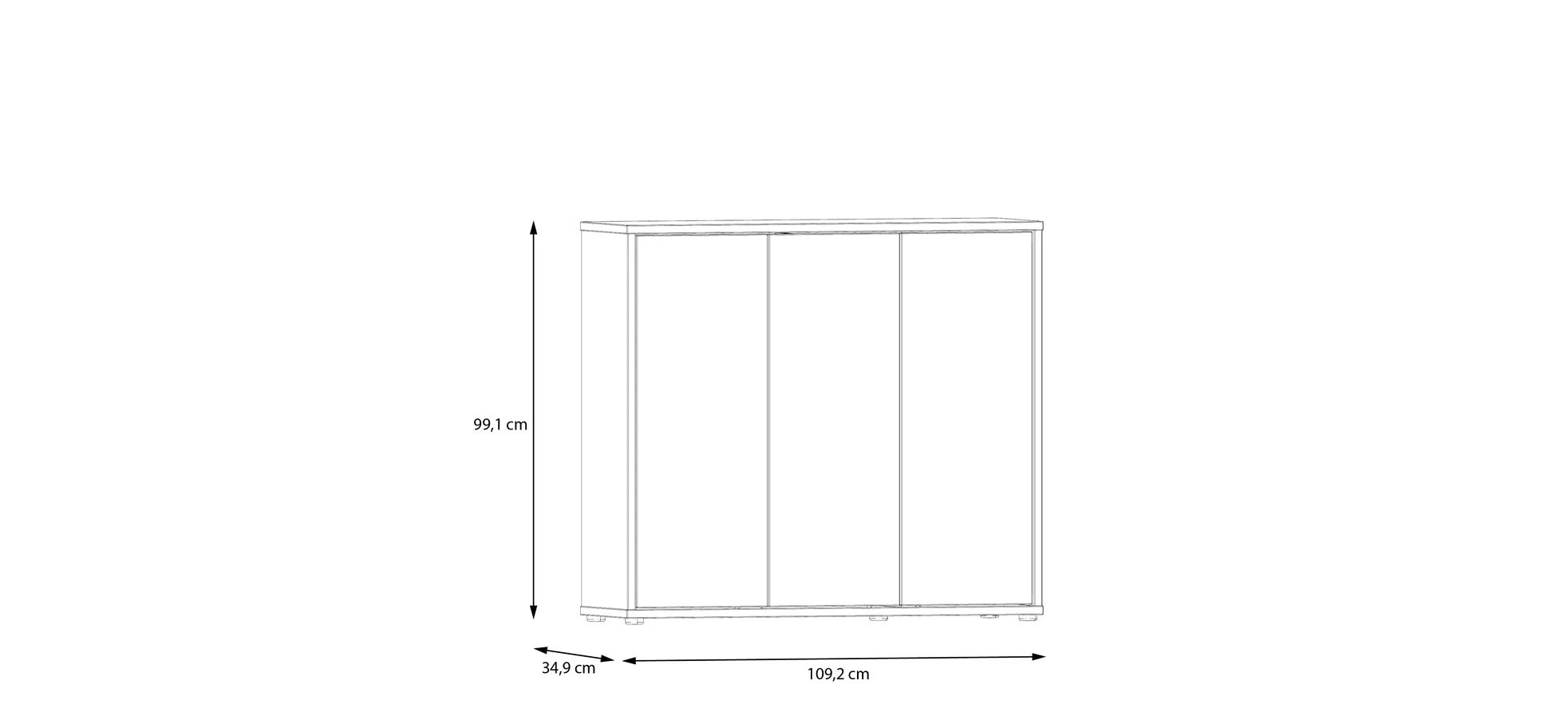 Schuhschrank, Salbei, 3 Türen - Faid