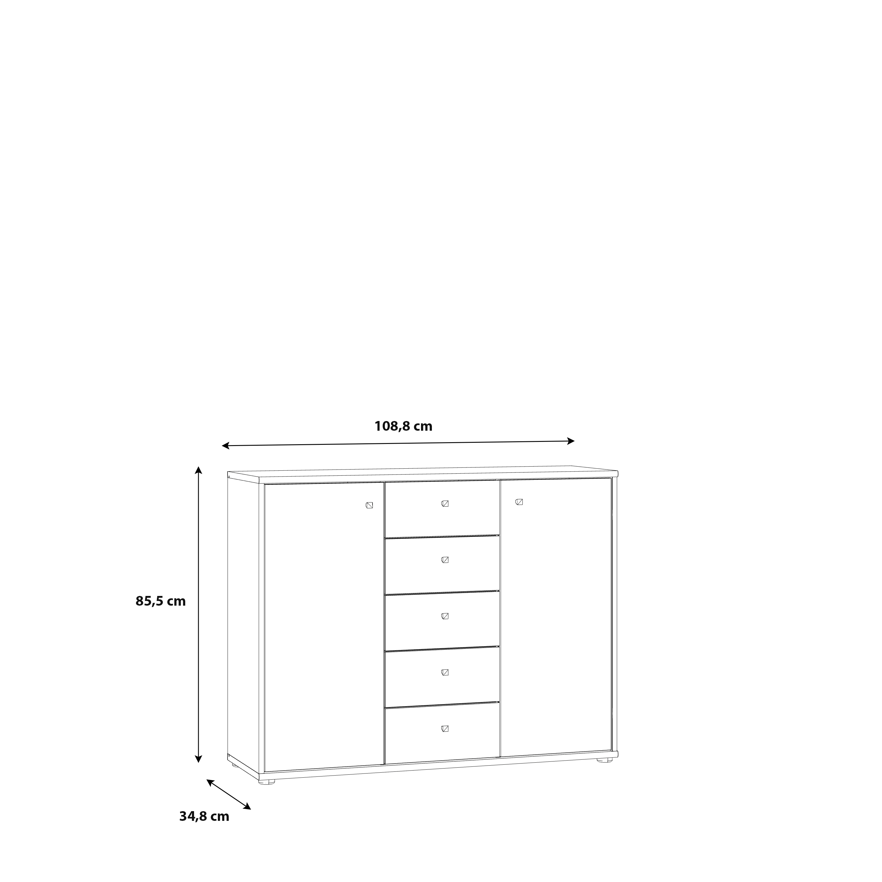 Kommode, weiß - Faik
