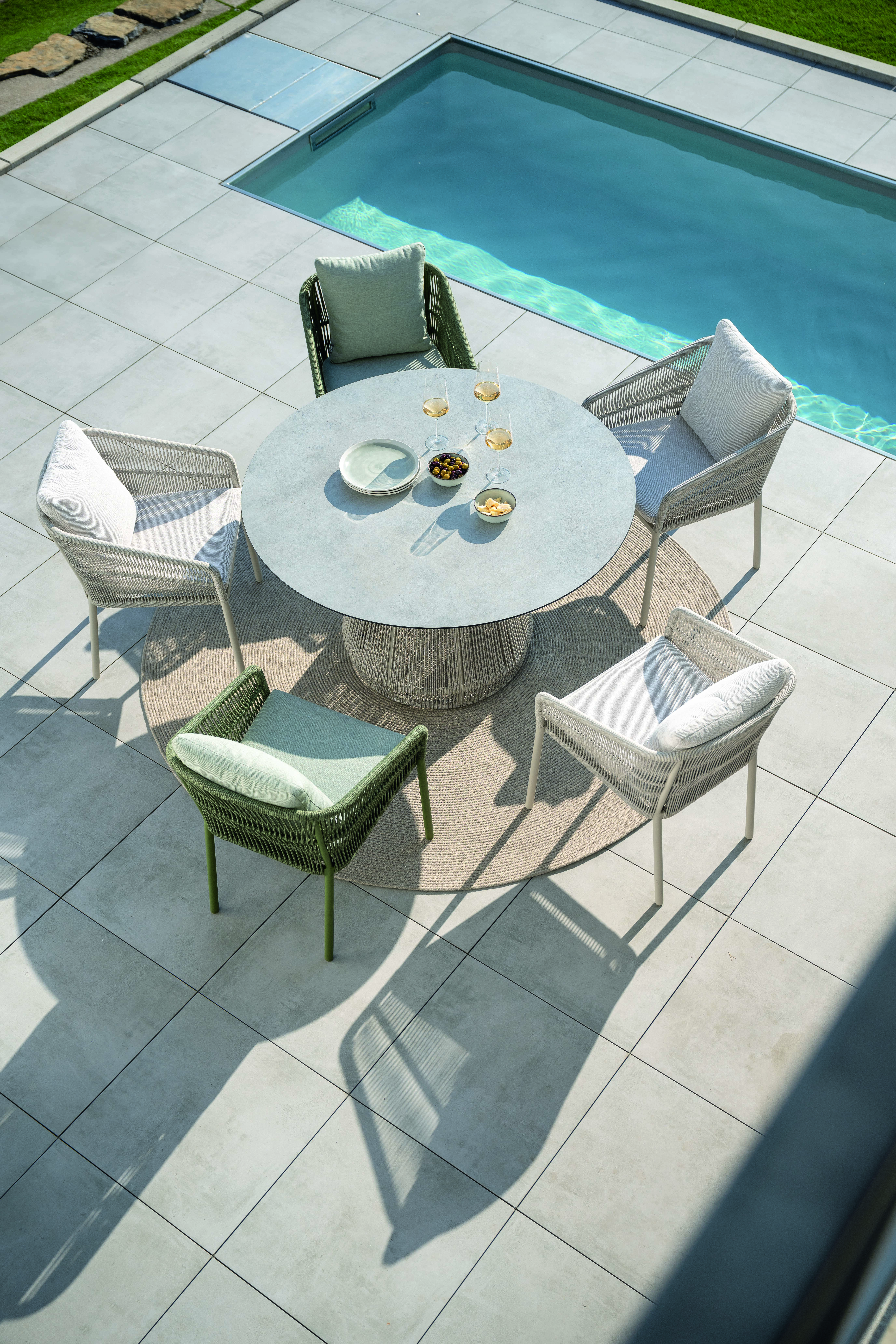 Outdoorteppich, greige, Ø220 cm - Teppiche