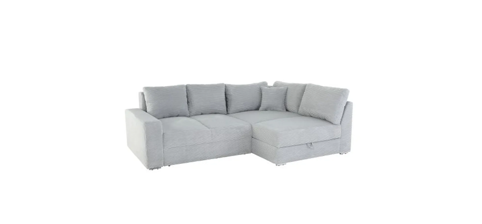 Ecksofa JANIS - 2,5-Sitzer, Ecke rechts inkl. Schlaffunktion , Stoff, Hellgrau Ecksofa JANIS - 2,5-Sitzer, Ecke rechts inkl. Schlaffunktion , Stoff, Hellgrau