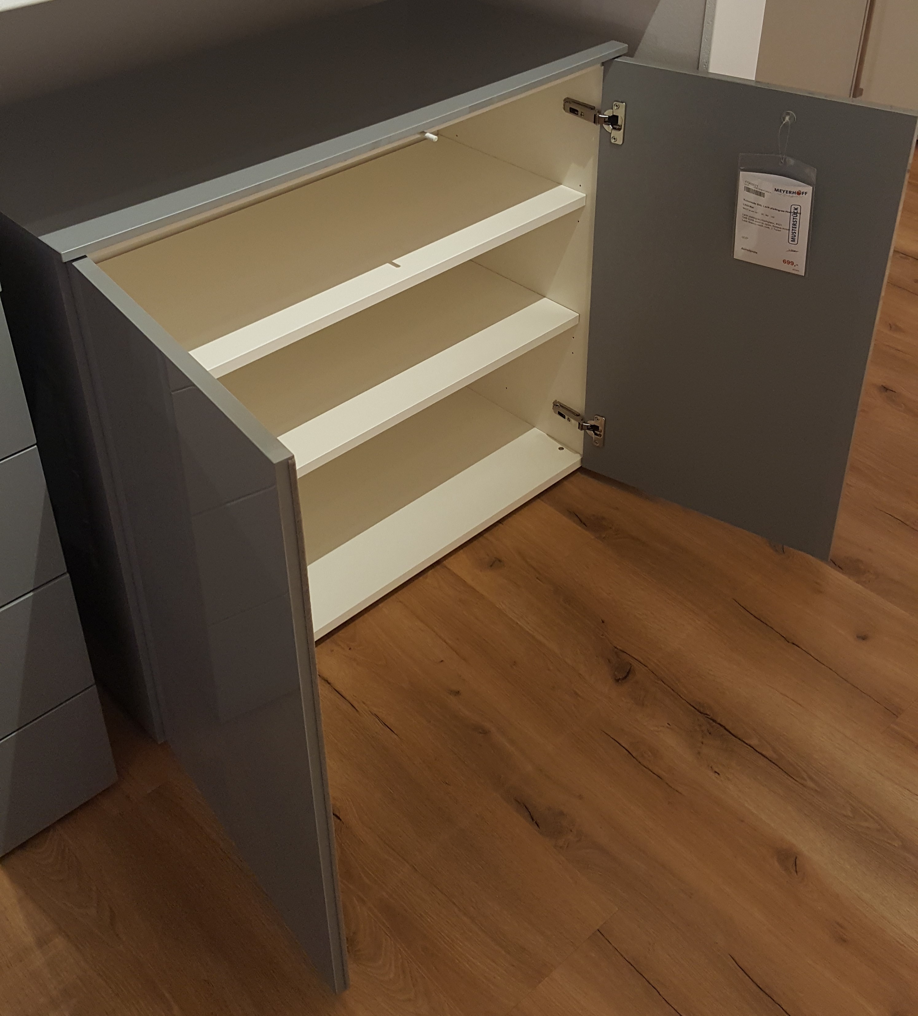 Kommode 600, Lack platingrau Hochglanz - LS23 Mat