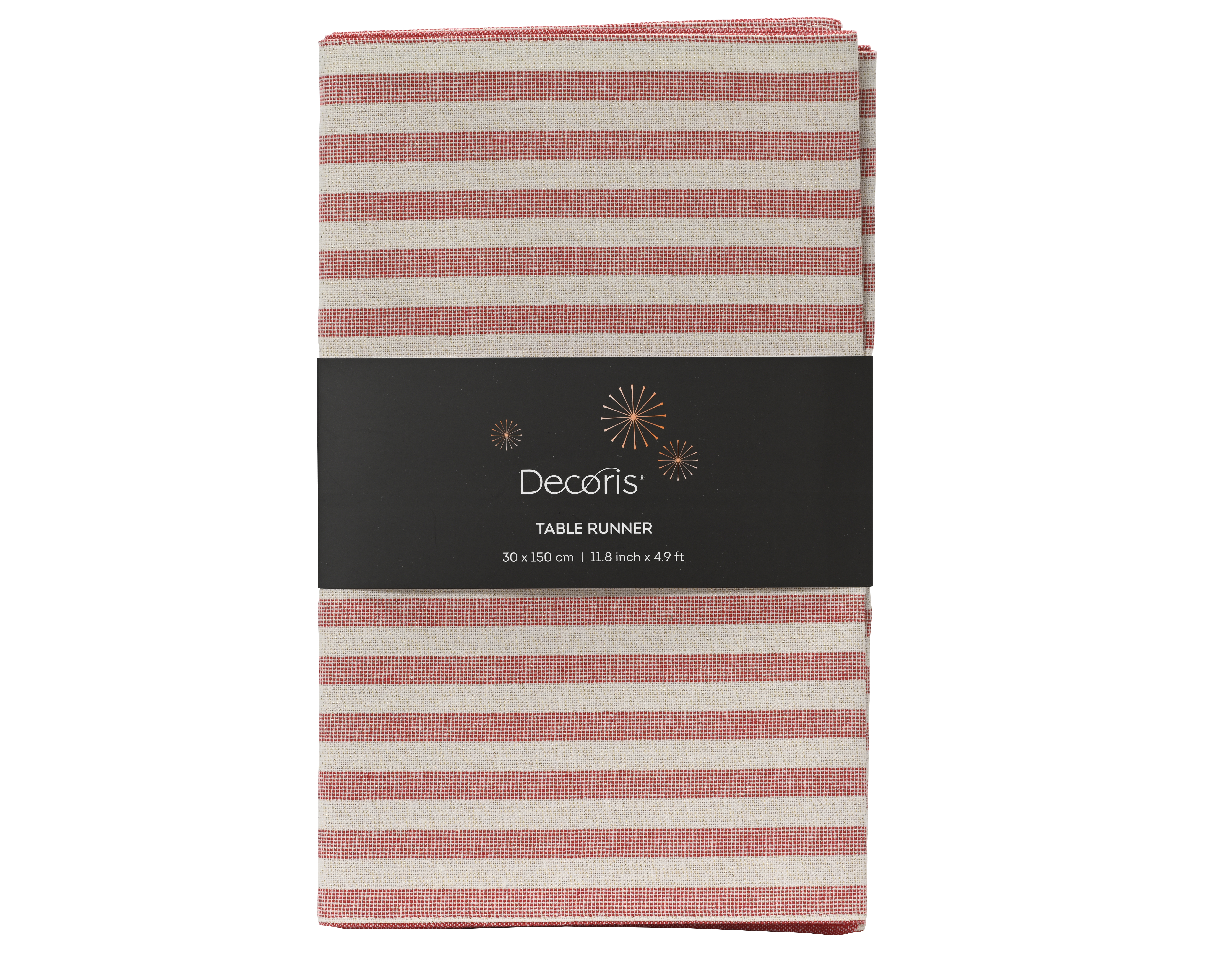 Decoris Tischläufer Baumwolle - rot, L150.00-W30.00-H0.10cm
