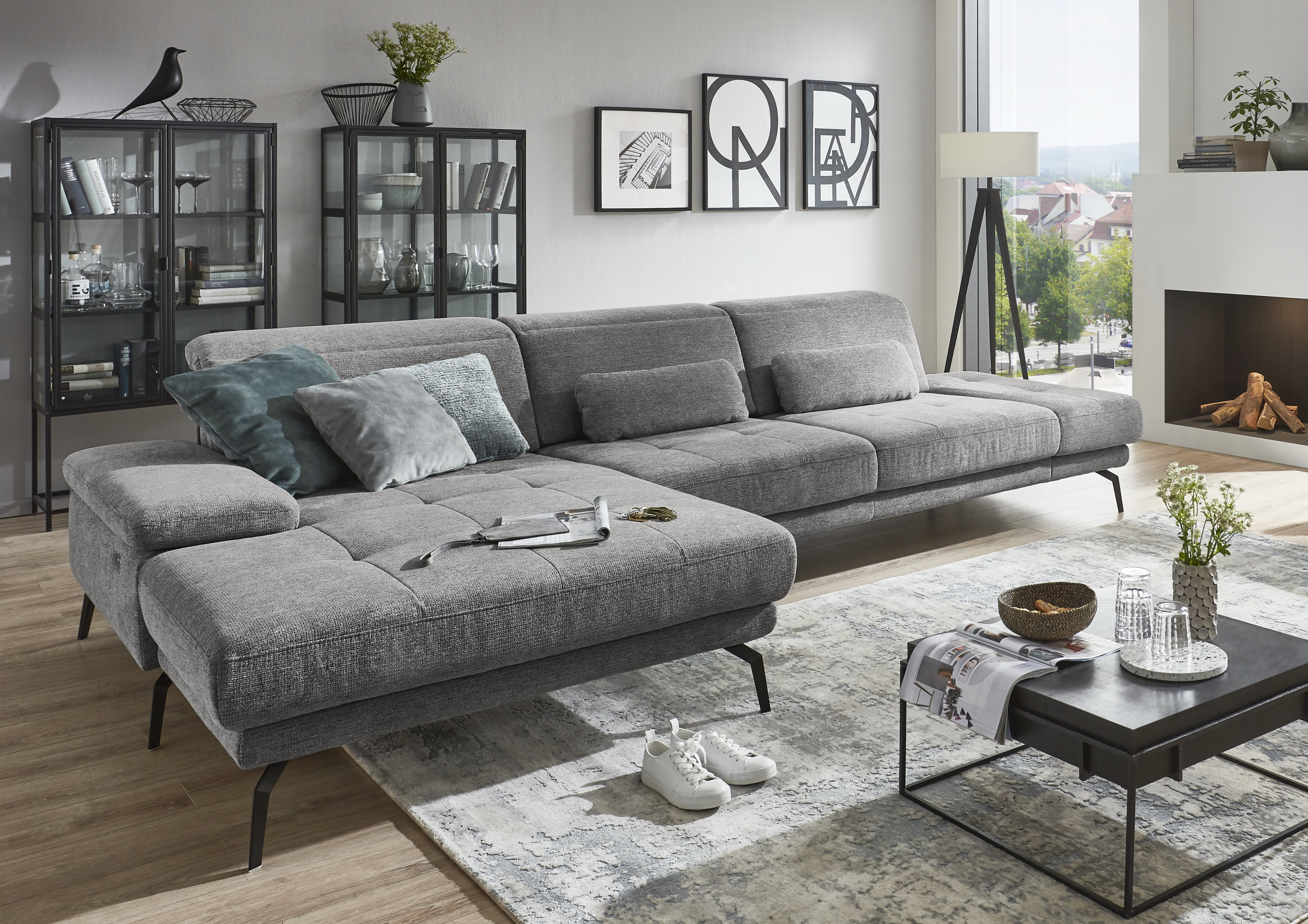 Ecksofa, grau - KS 967322