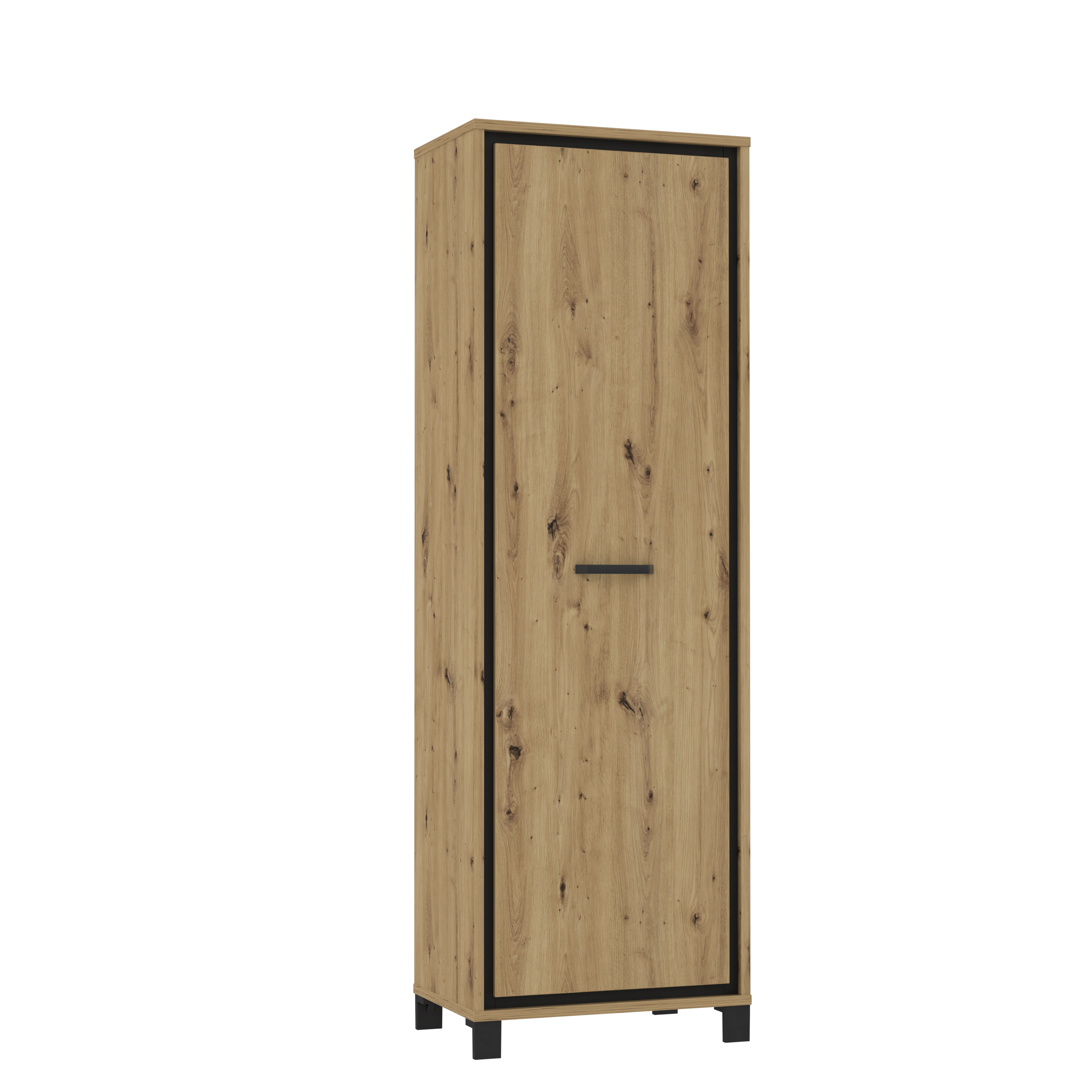 Garderobenschrank, Artisan Eiche, schwarz - MyTogo557