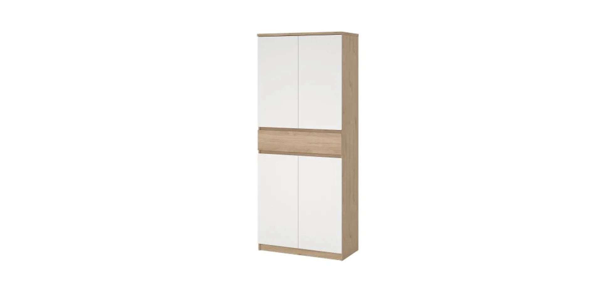 Schuhschrank - B ca. 81 cm, Jackson Hickory Nachbildung, Weiß