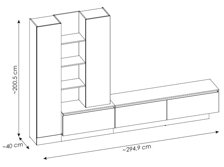 Wohnwand, Alpinweiß - MyStyle 1034